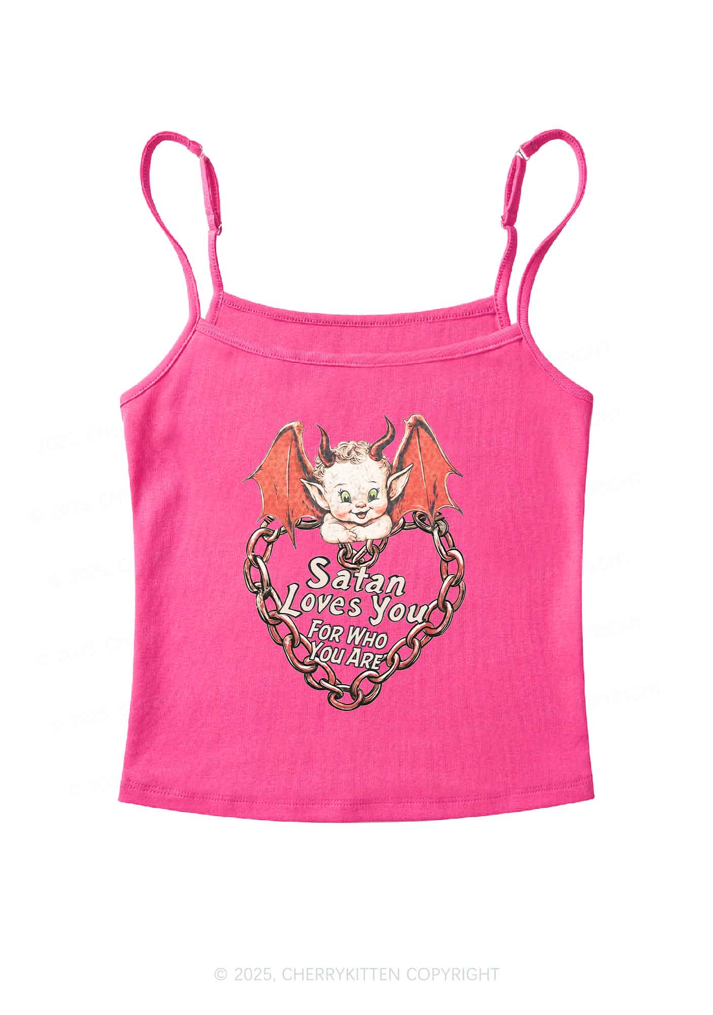 Satan Loves You Y2K Spaghetti Strap Cami Cherrykitten - Image 5