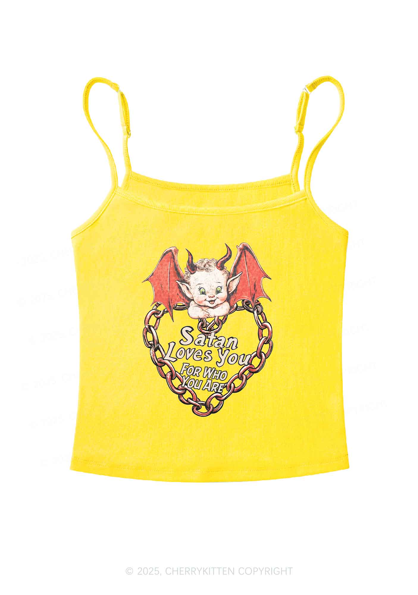 Satan Loves You Y2K Spaghetti Strap Cami Cherrykitten - Image 6