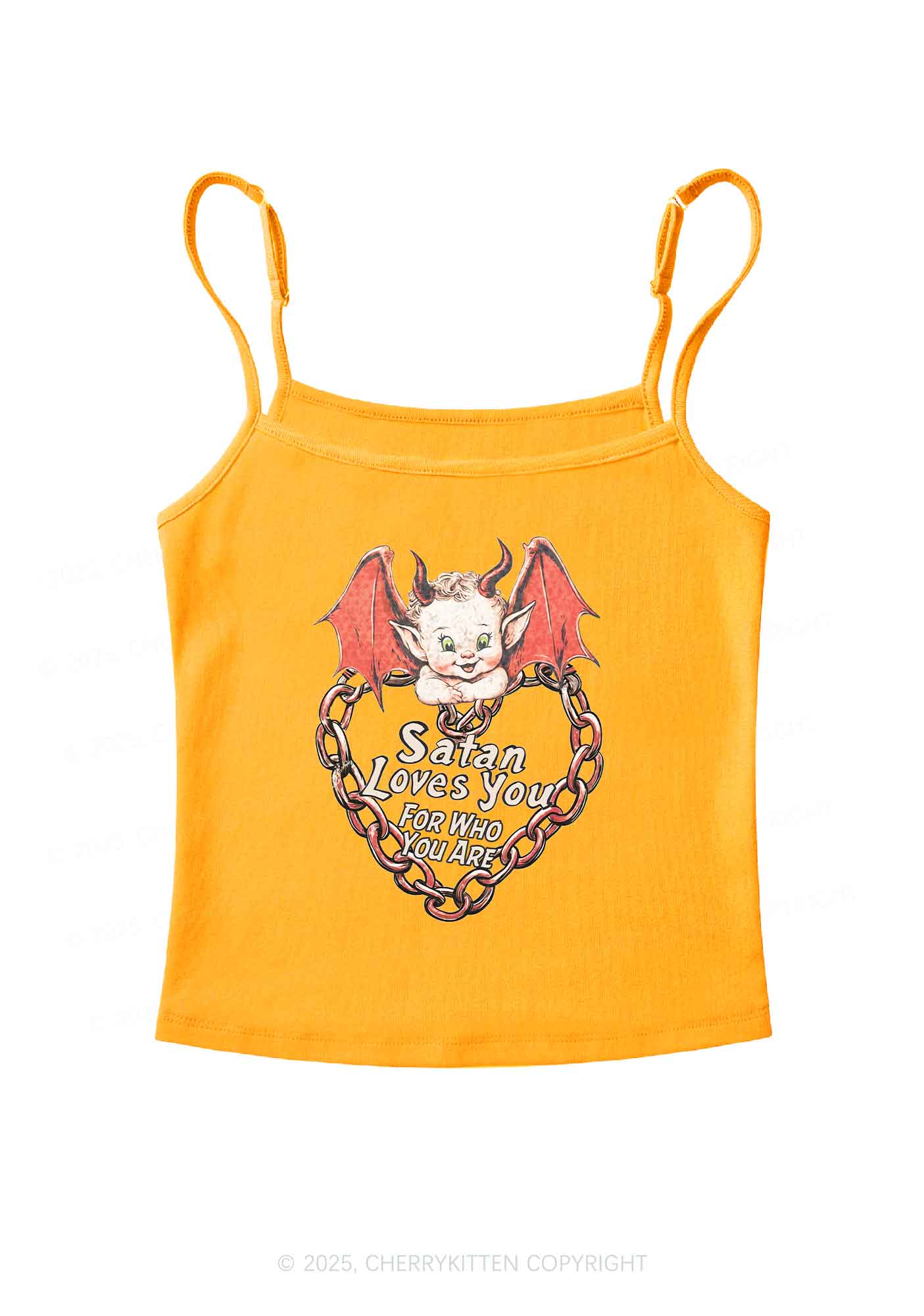 Satan Loves You Y2K Spaghetti Strap Cami Cherrykitten - Image 7