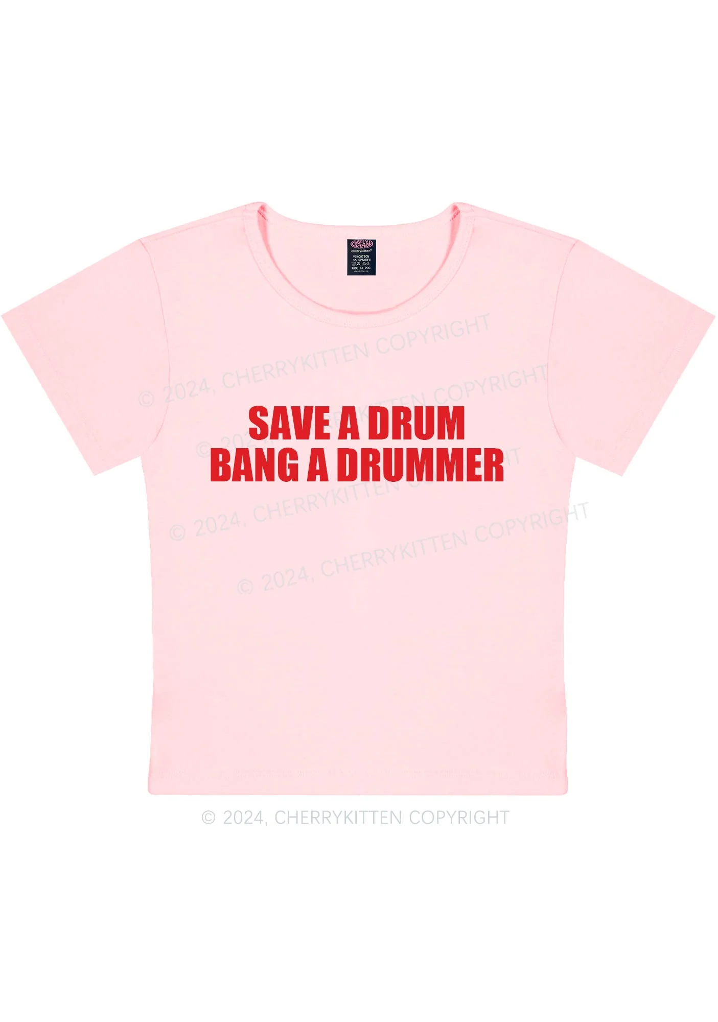 Save A Drum Y2K Baby Tee Cherrykitten - Image 10