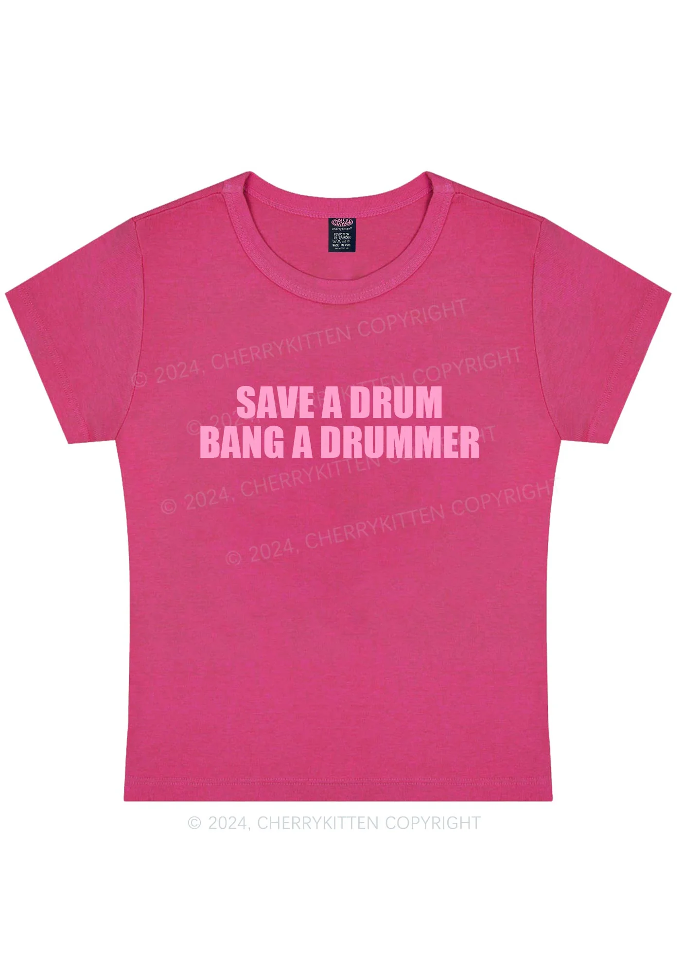 Save A Drum Y2K Baby Tee Cherrykitten - Image 7