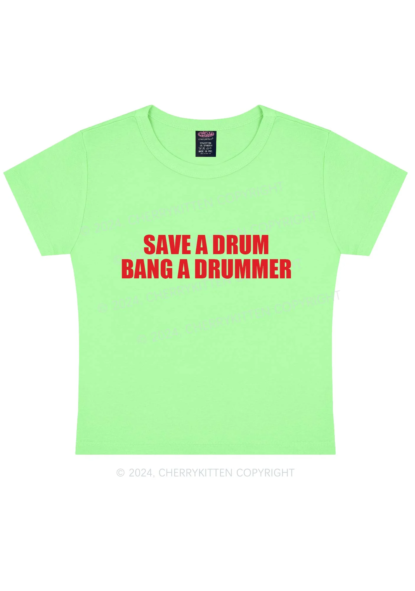 Save A Drum Y2K Baby Tee Cherrykitten - Image 8