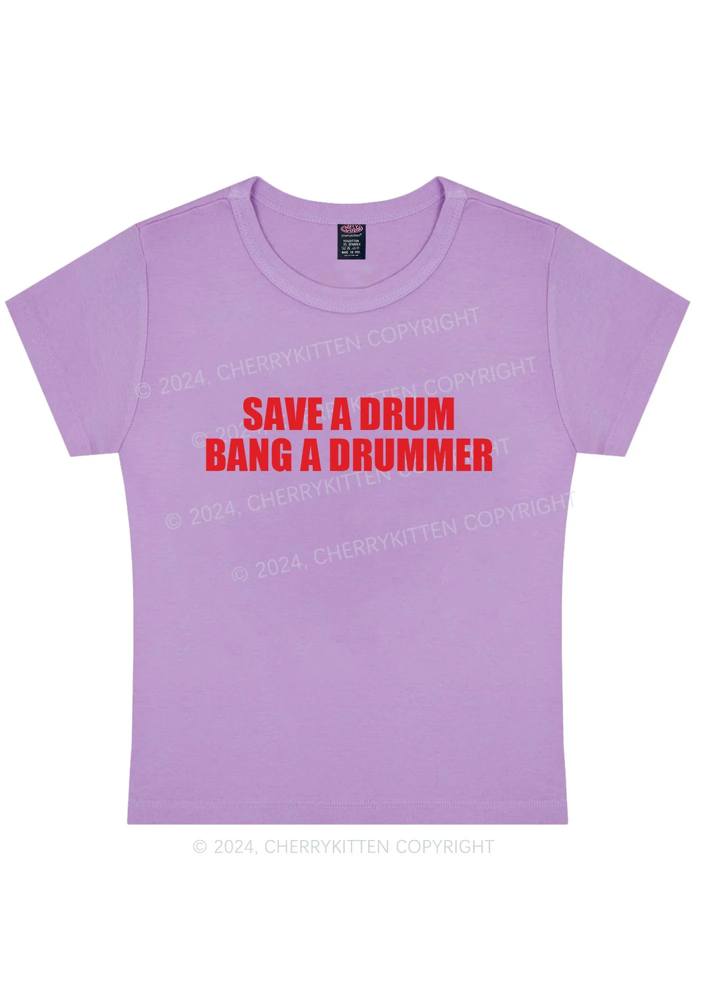 Save A Drum Y2K Baby Tee Cherrykitten - Image 9
