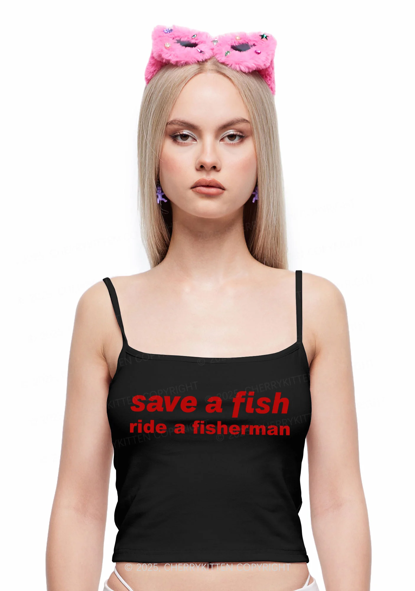 Save A Fish Y2K Spaghetti Strap Cami Cherrykitten - Image 2