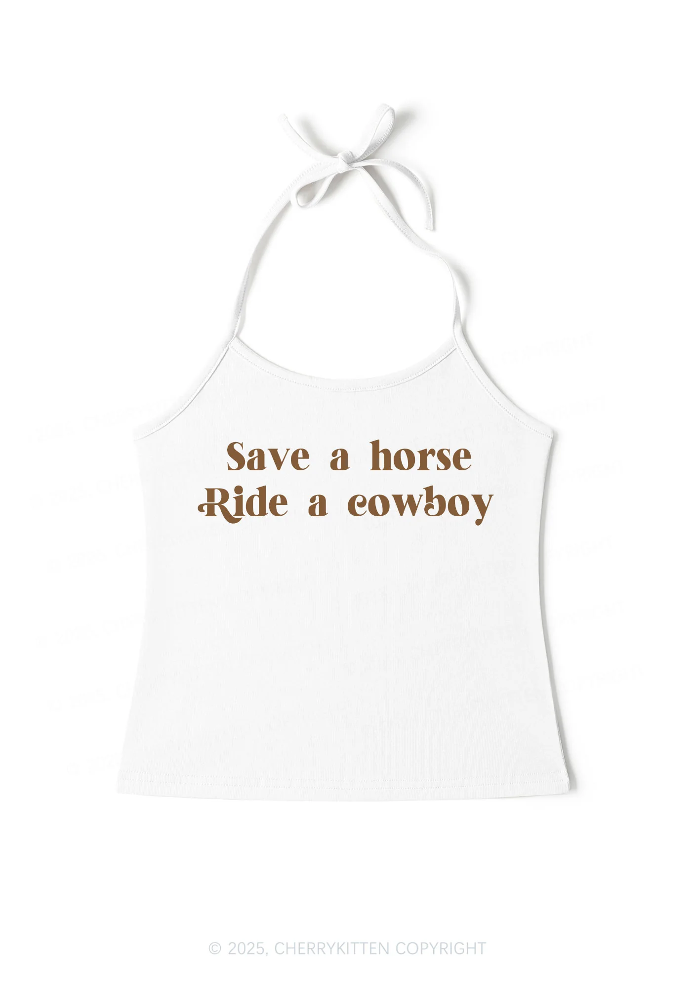 Save A Horse Ride A Cowboy Y2K Halter Neck Cami Cherrykitten - Image 2