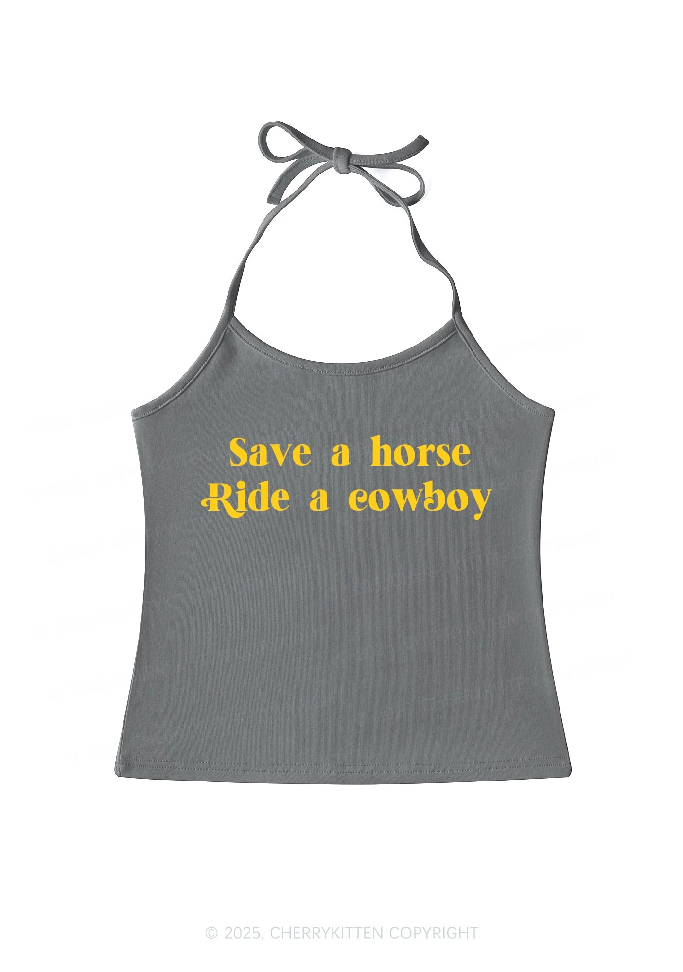 Save A Horse Ride A Cowboy Y2K Halter Neck Cami Cherrykitten - Image 3