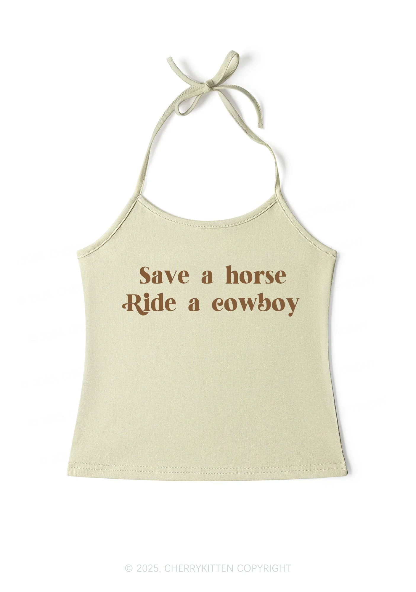 Save A Horse Ride A Cowboy Y2K Halter Neck Cami Cherrykitten - Image 5