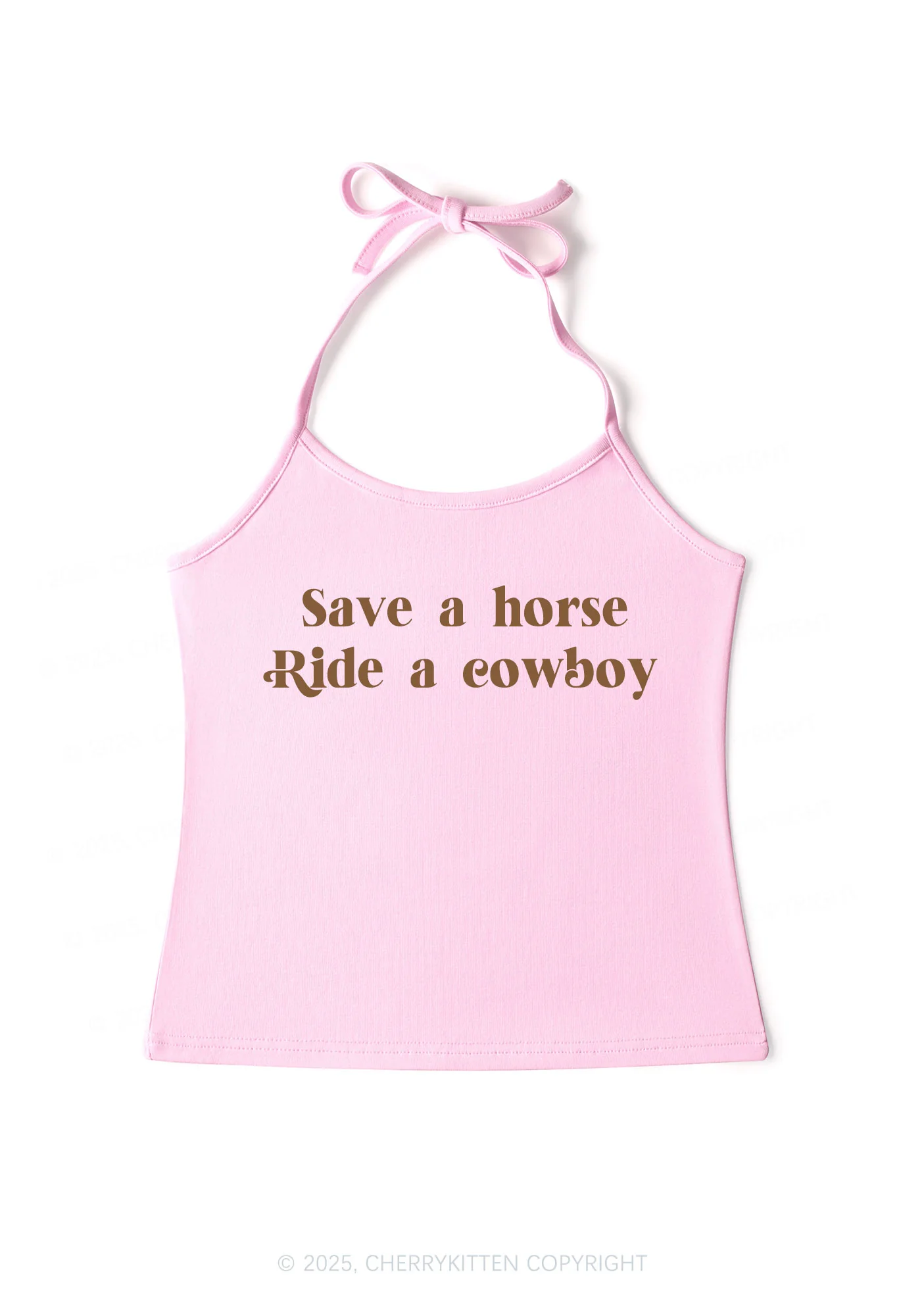 Save A Horse Ride A Cowboy Y2K Halter Neck Cami Cherrykitten - Image 6
