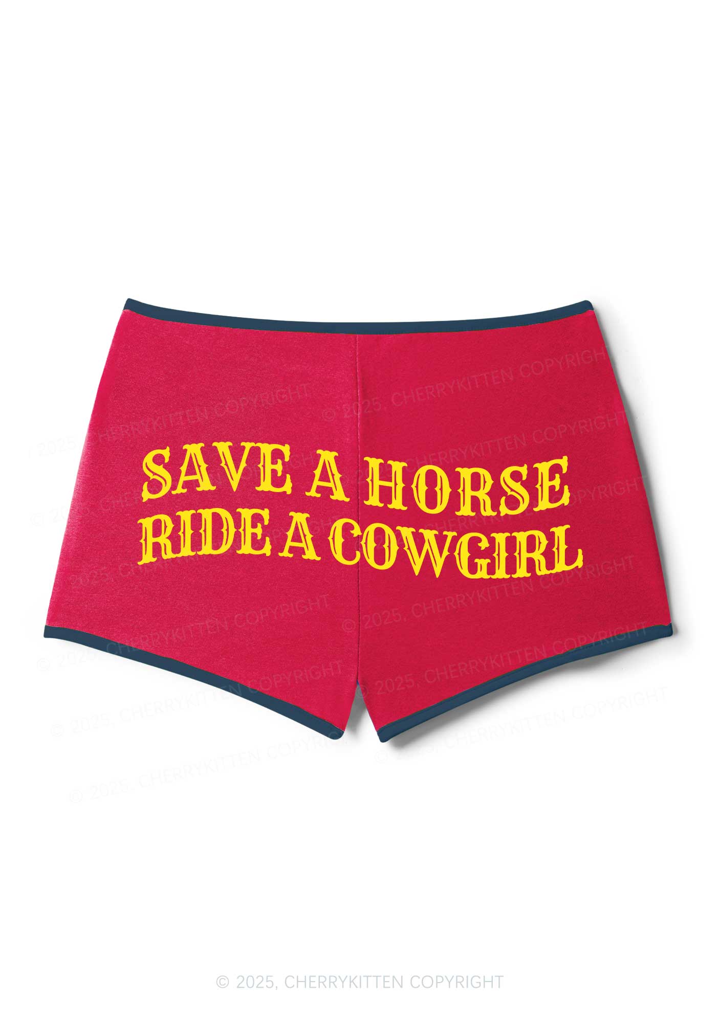Save A Horse Ride A Cowgirl Y2K Booty Shorts Cherrykitten - Image 3
