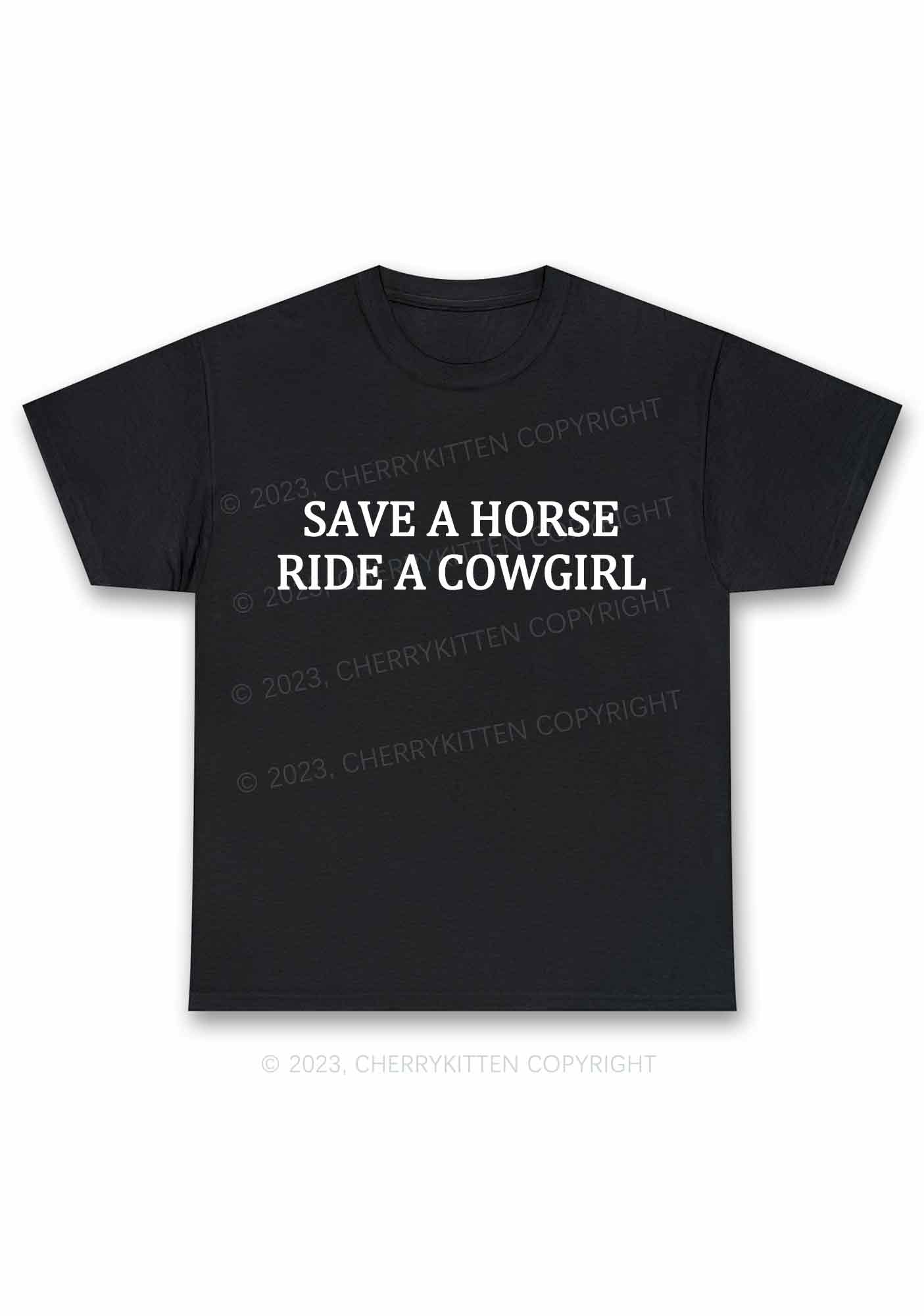 Save A Horse Ride A Cowgirl Y2K Chunky Shirt Cherrykitten - Image 3