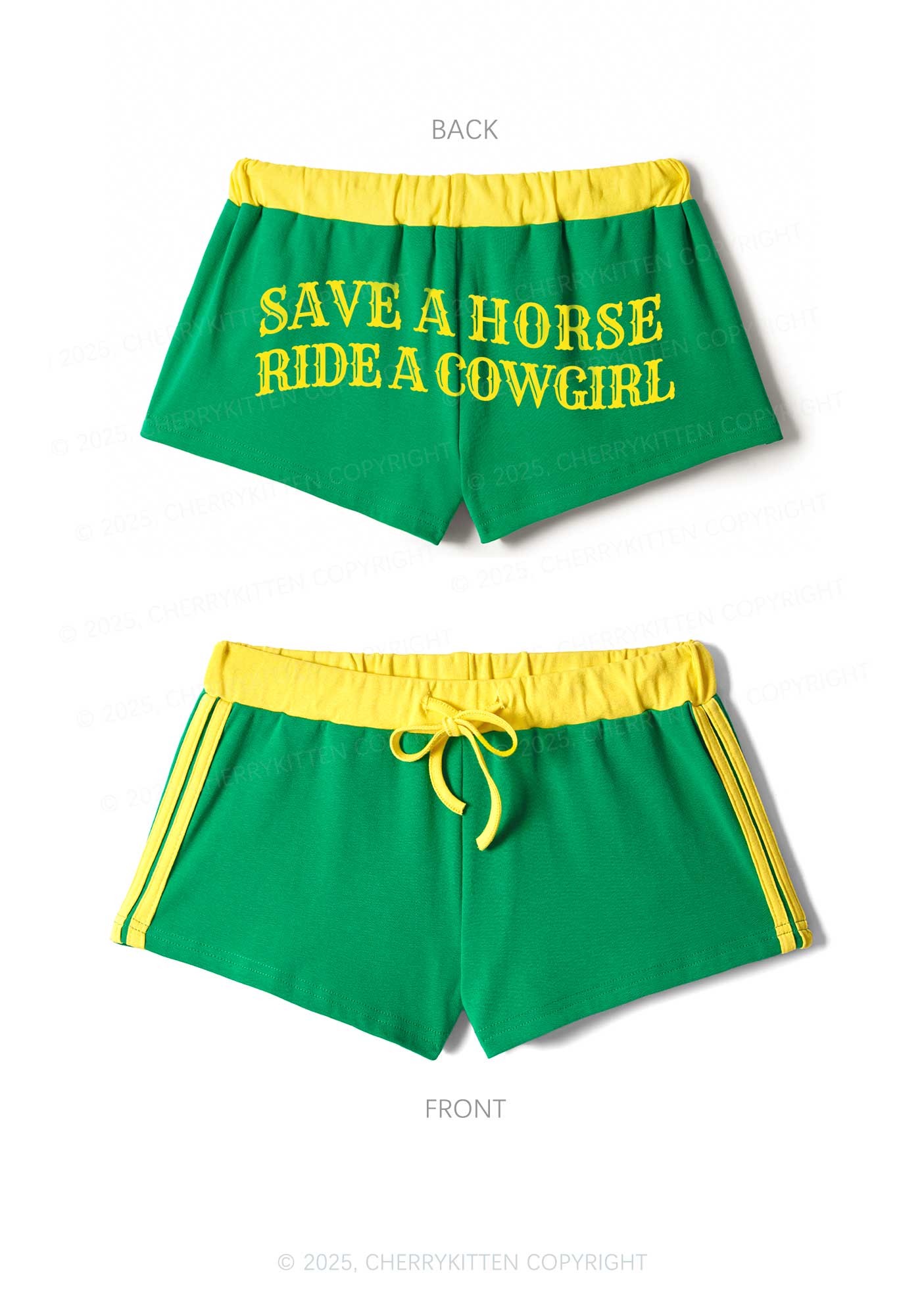 Save A Horse Ride A Cowgirl Y2K Drawstring Mini Shorts Cherrykitten - Image 6
