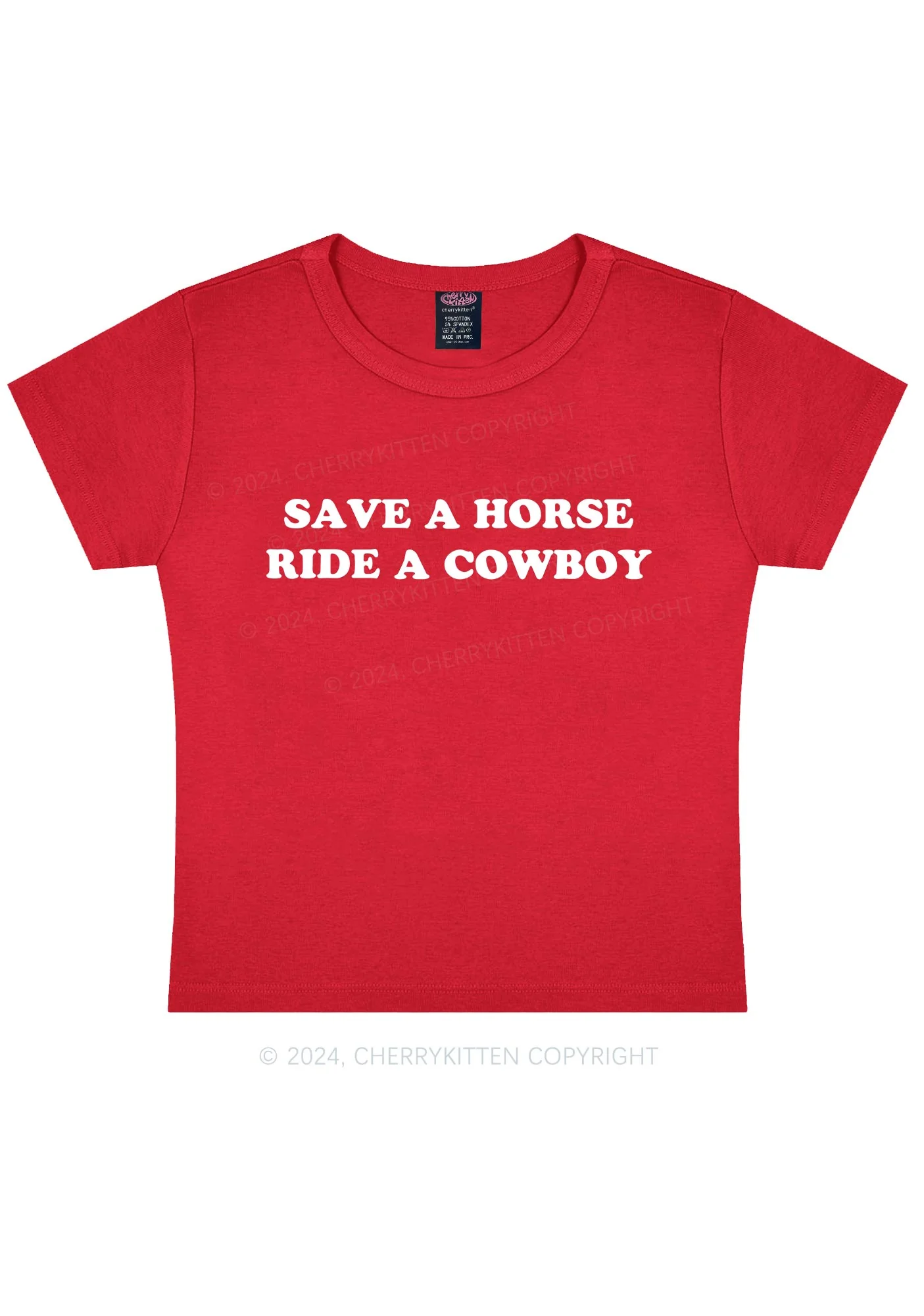 Save A Horse Y2K Baby Tee Cherrykitten - Image 5