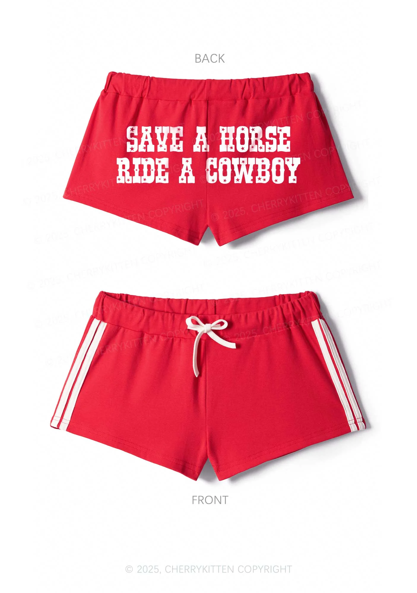 Save A Horse Y2K Drawstring Mini Shorts Cherrykitten - Image 3
