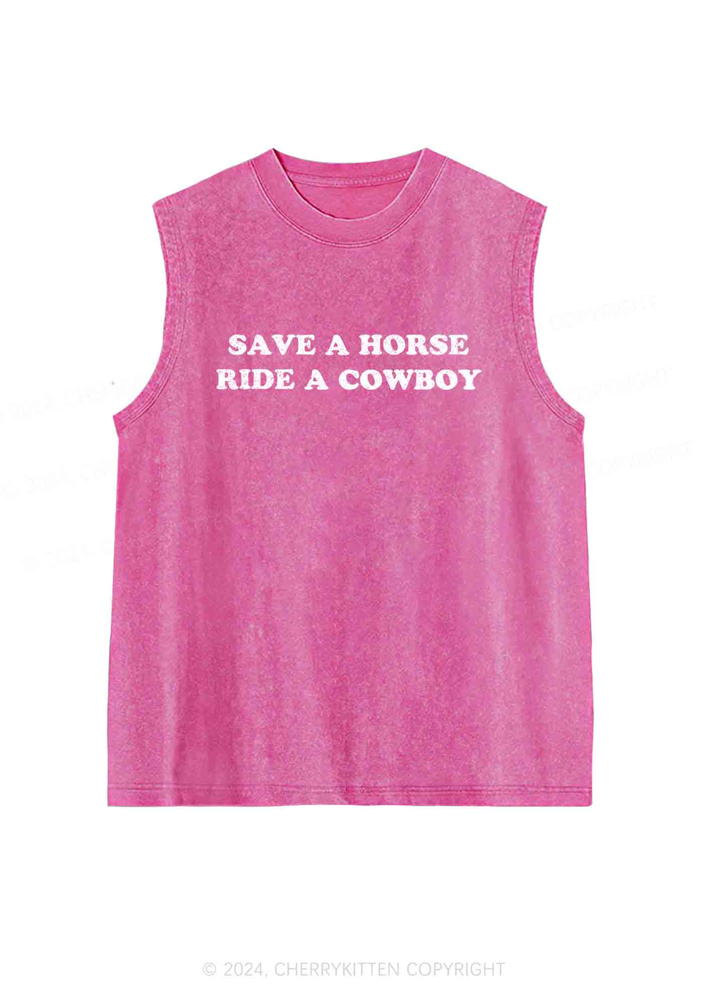 Save A Horse Y2K Washed Tank Cherrykitten - Image 3