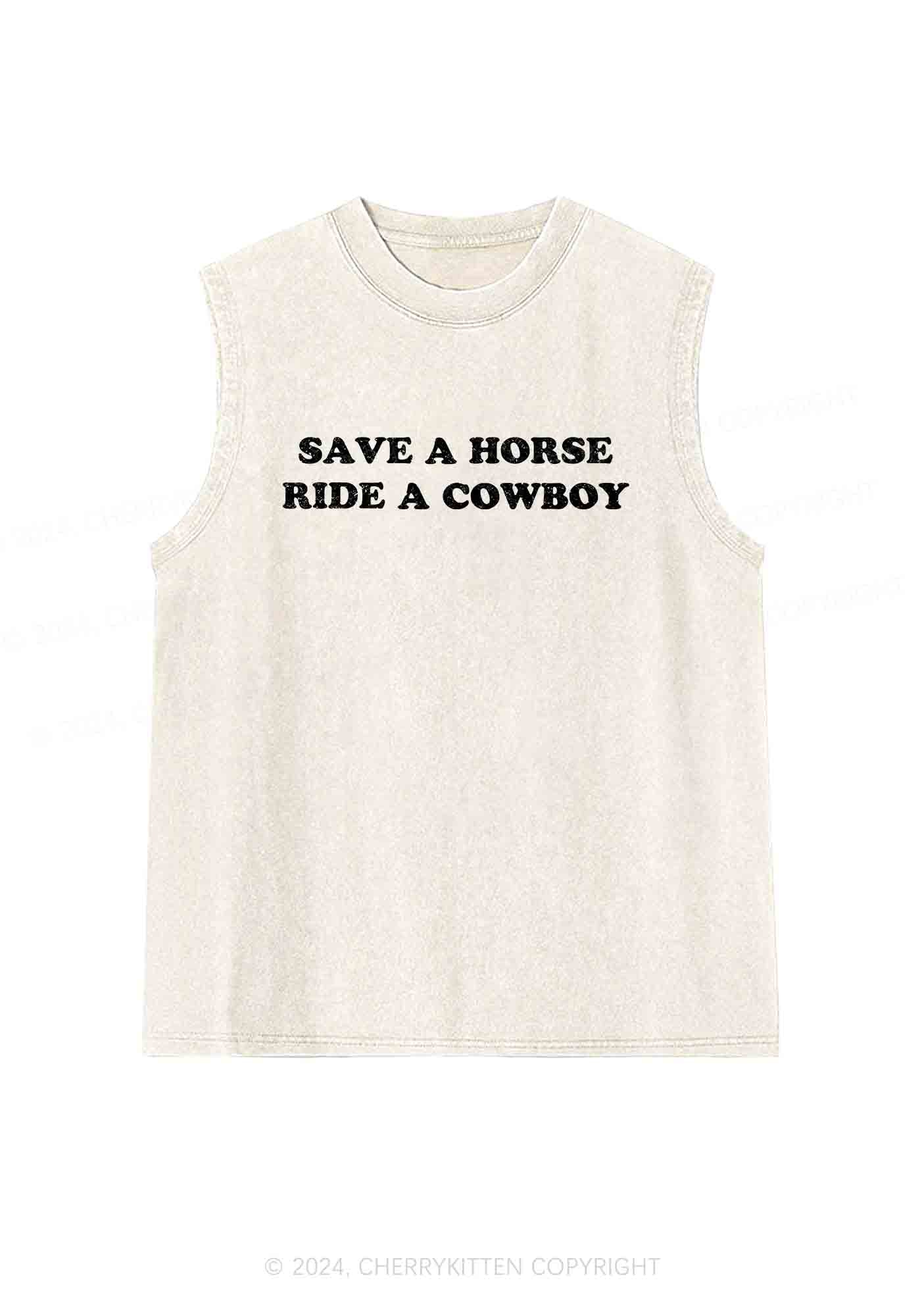 Save A Horse Y2K Washed Tank Cherrykitten - Image 4