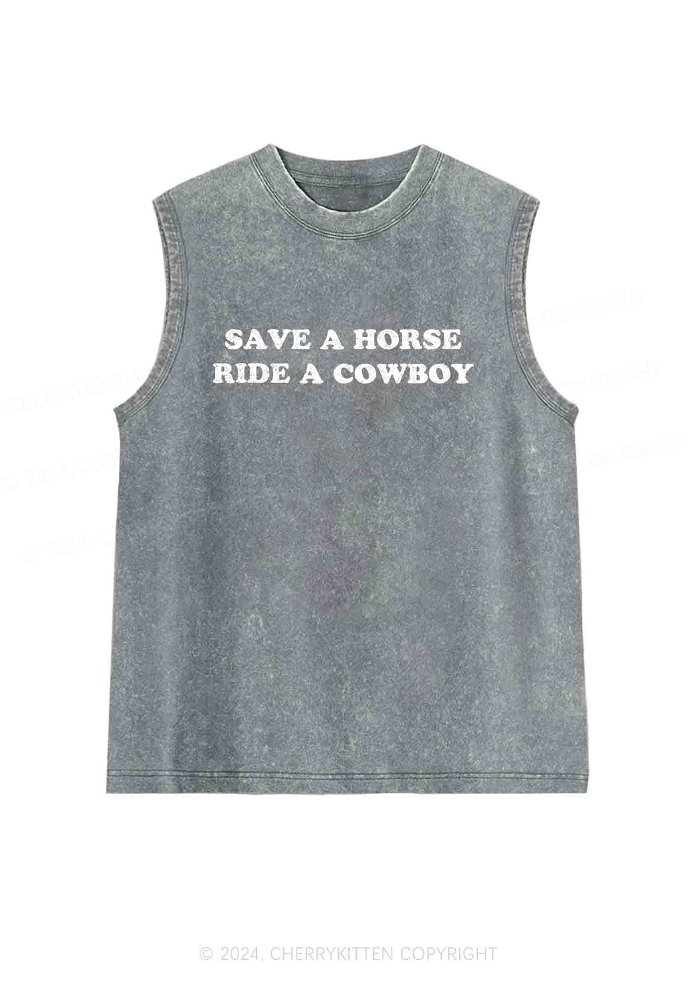 Save A Horse Y2K Washed Tank Cherrykitten - Image 5