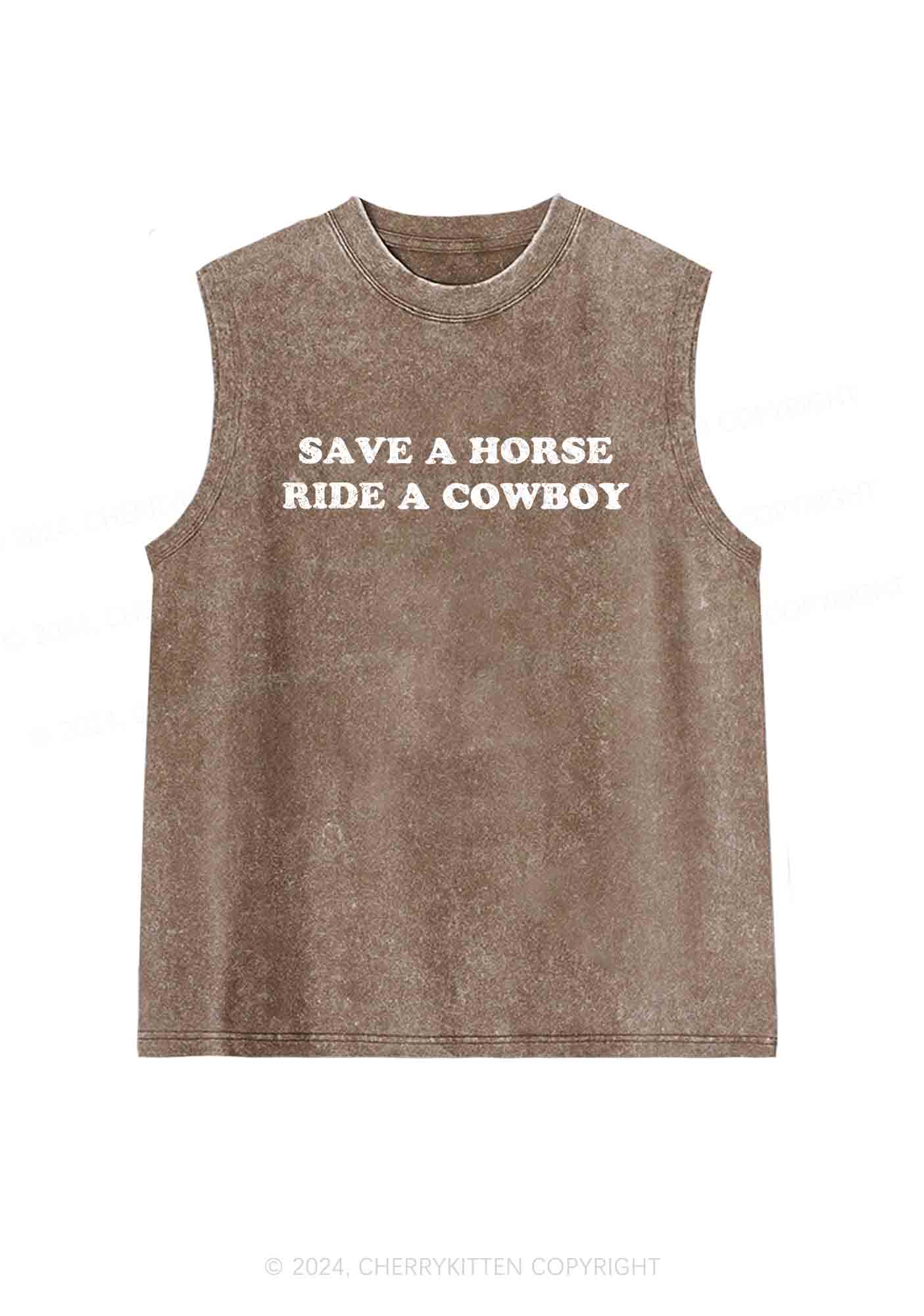 Save A Horse Y2K Washed Tank Cherrykitten - Image 6