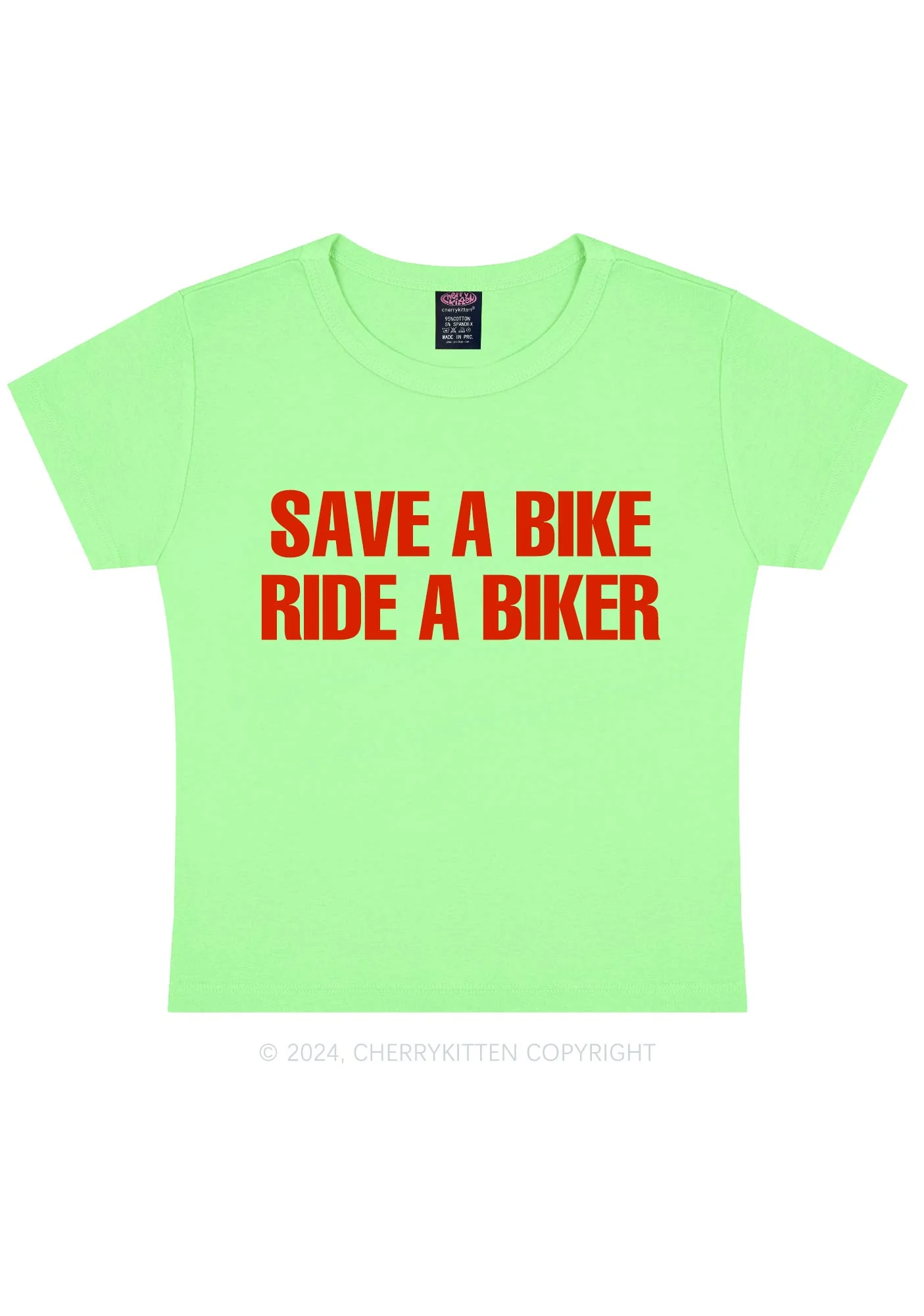 Save Bike Ride Biker Y2K Baby Tee Cherrykitten - Image 11