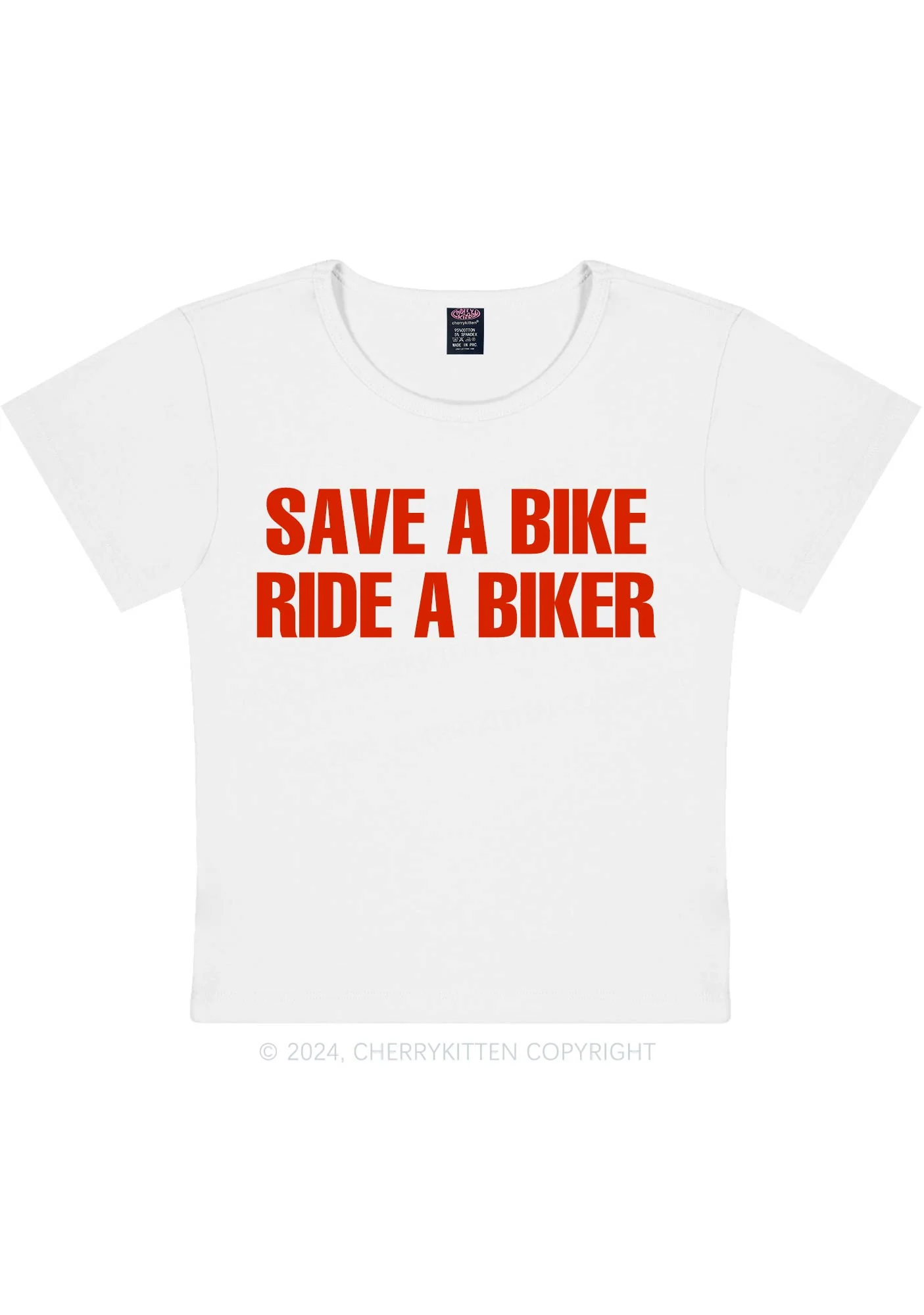 Save Bike Ride Biker Y2K Baby Tee Cherrykitten - Image 4