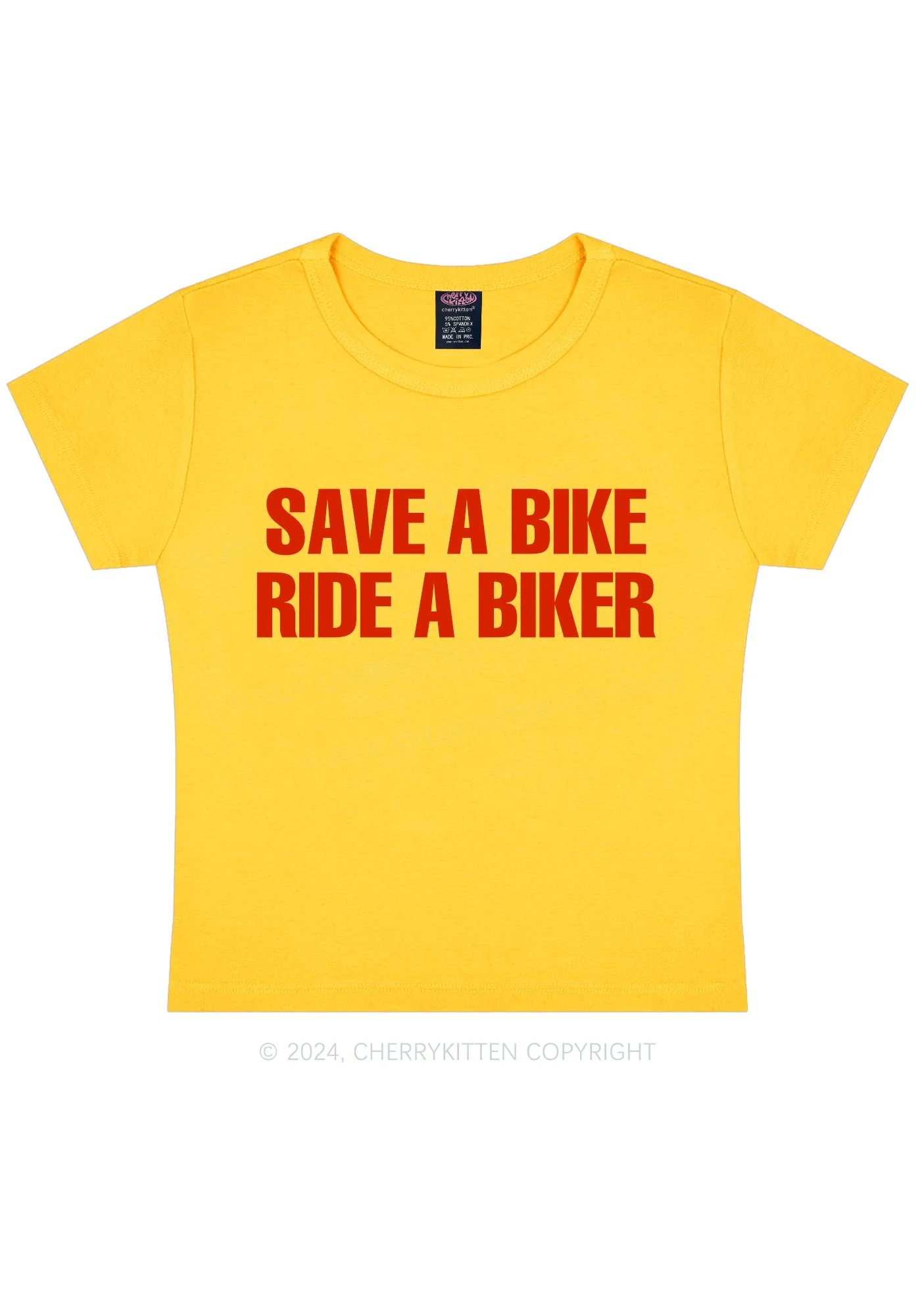Save Bike Ride Biker Y2K Baby Tee Cherrykitten - Image 5