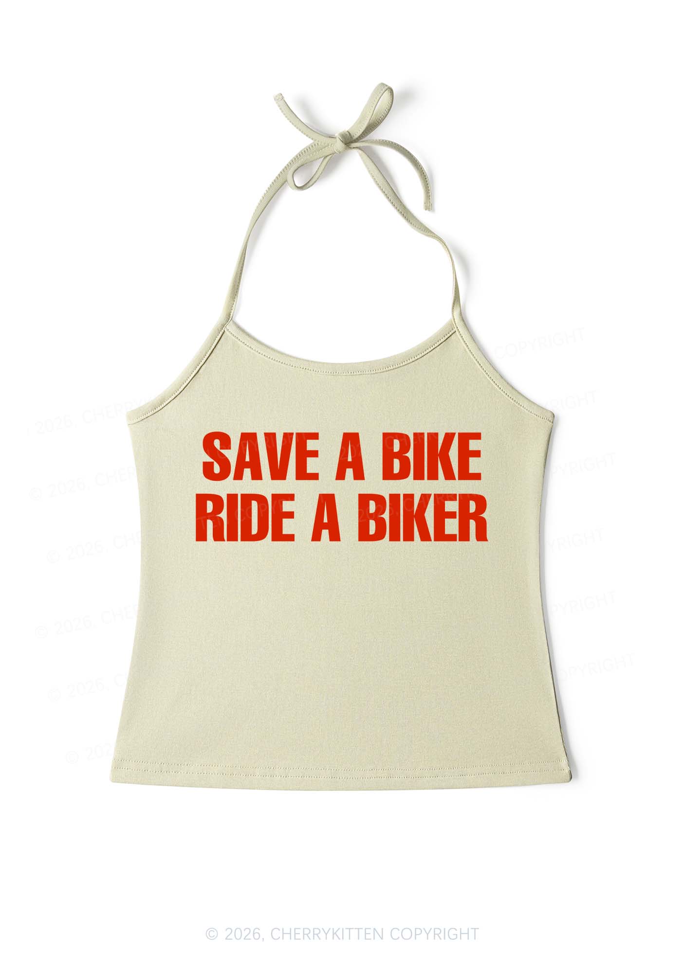 Save Bike Ride Biker Y2K Halter Neck Cami Cherrykitten - Image 11