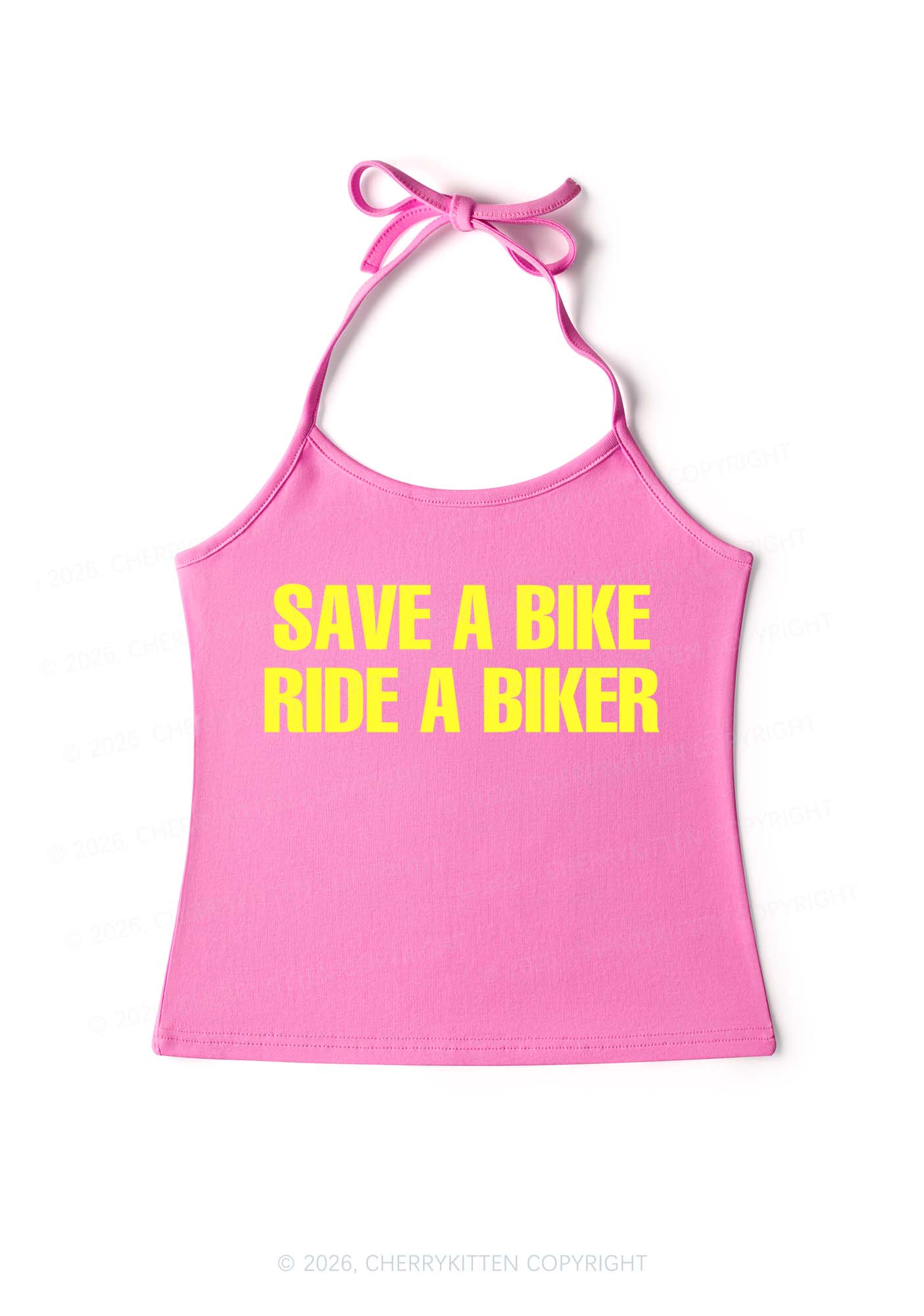 Save Bike Ride Biker Y2K Halter Neck Cami Cherrykitten - Image 3