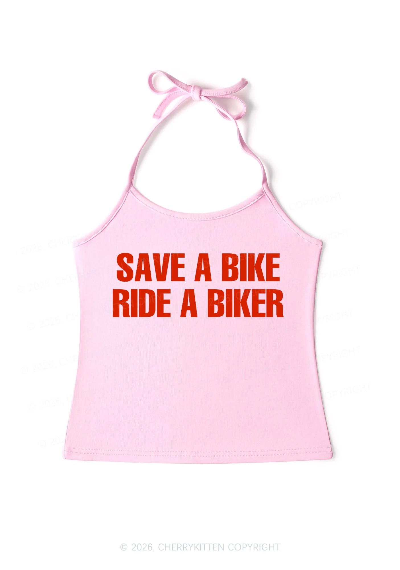 Save Bike Ride Biker Y2K Halter Neck Cami Cherrykitten - Image 4