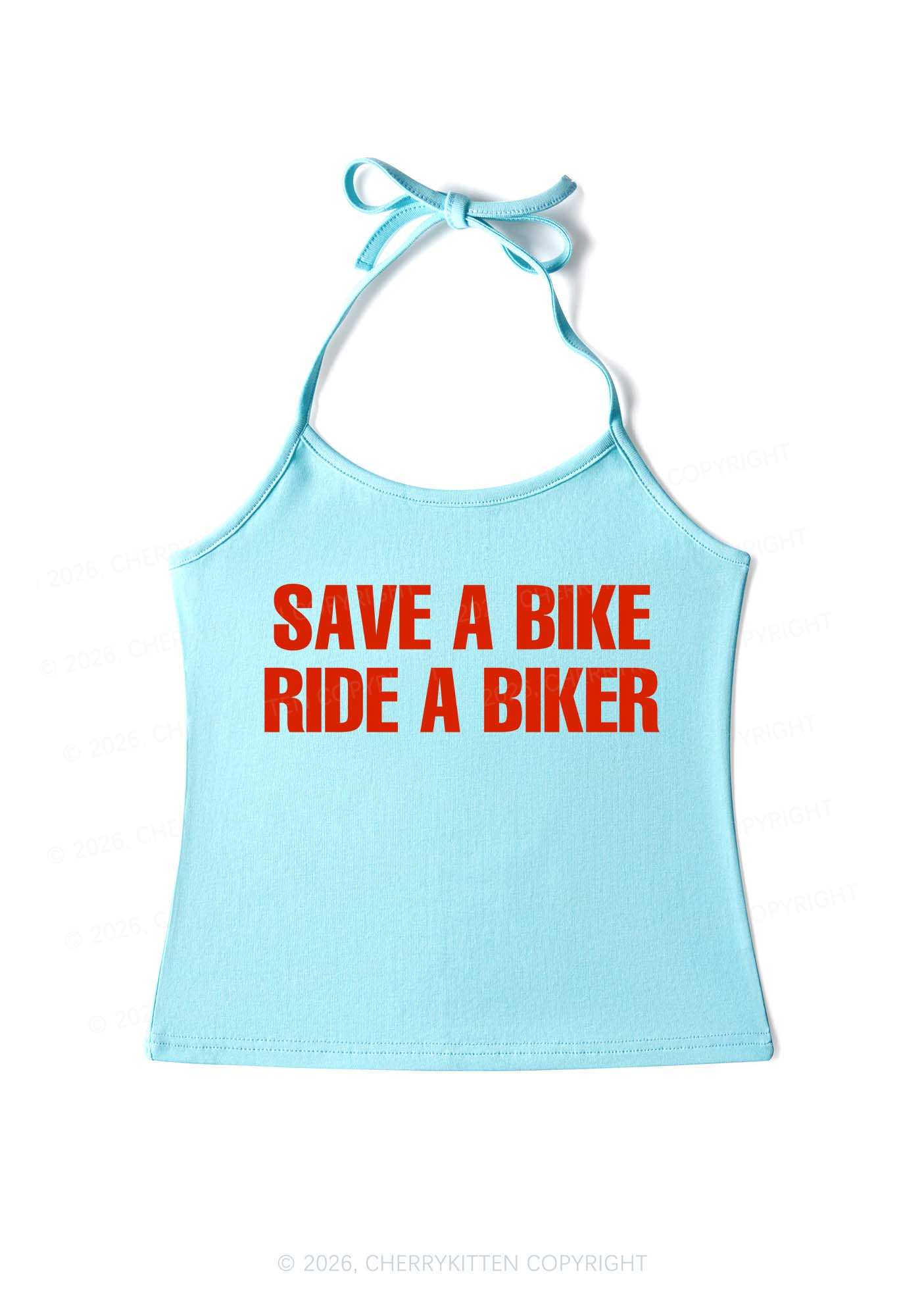 Save Bike Ride Biker Y2K Halter Neck Cami Cherrykitten - Image 5