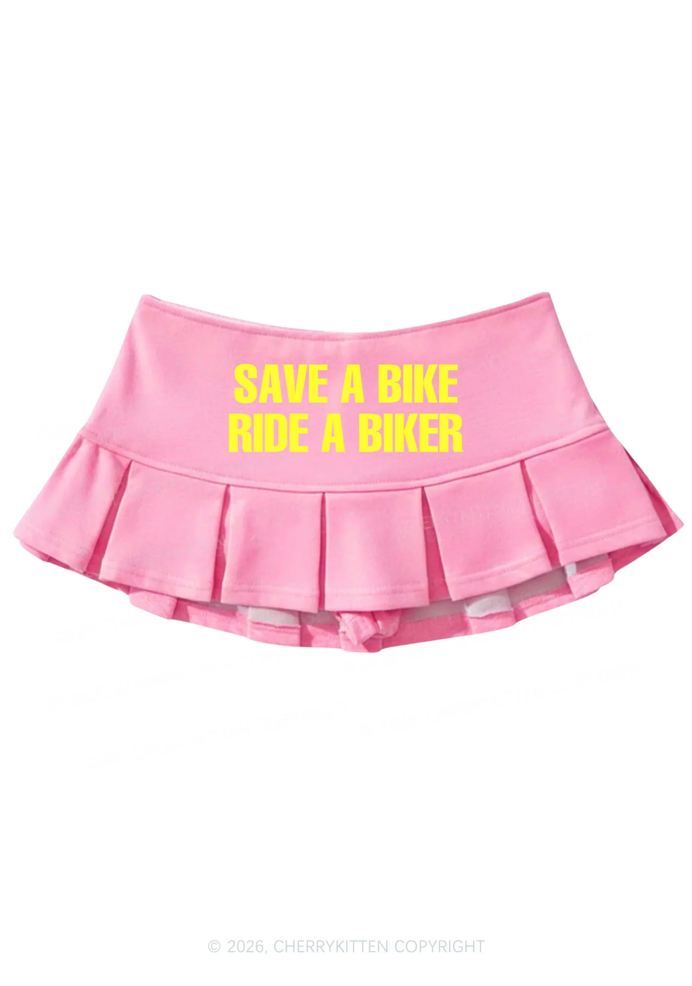 Save Bike Ride Biker Y2K Mini Pleated Skirts Cherrykitten - Image 4