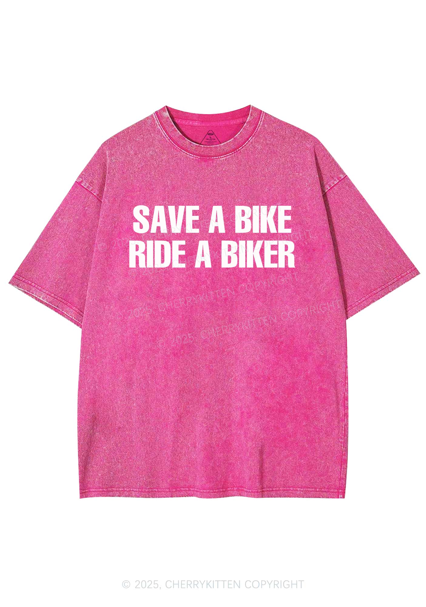 Save Bike Ride Biker Y2K Shirts Washed Tee Cherrykitten - Image 4