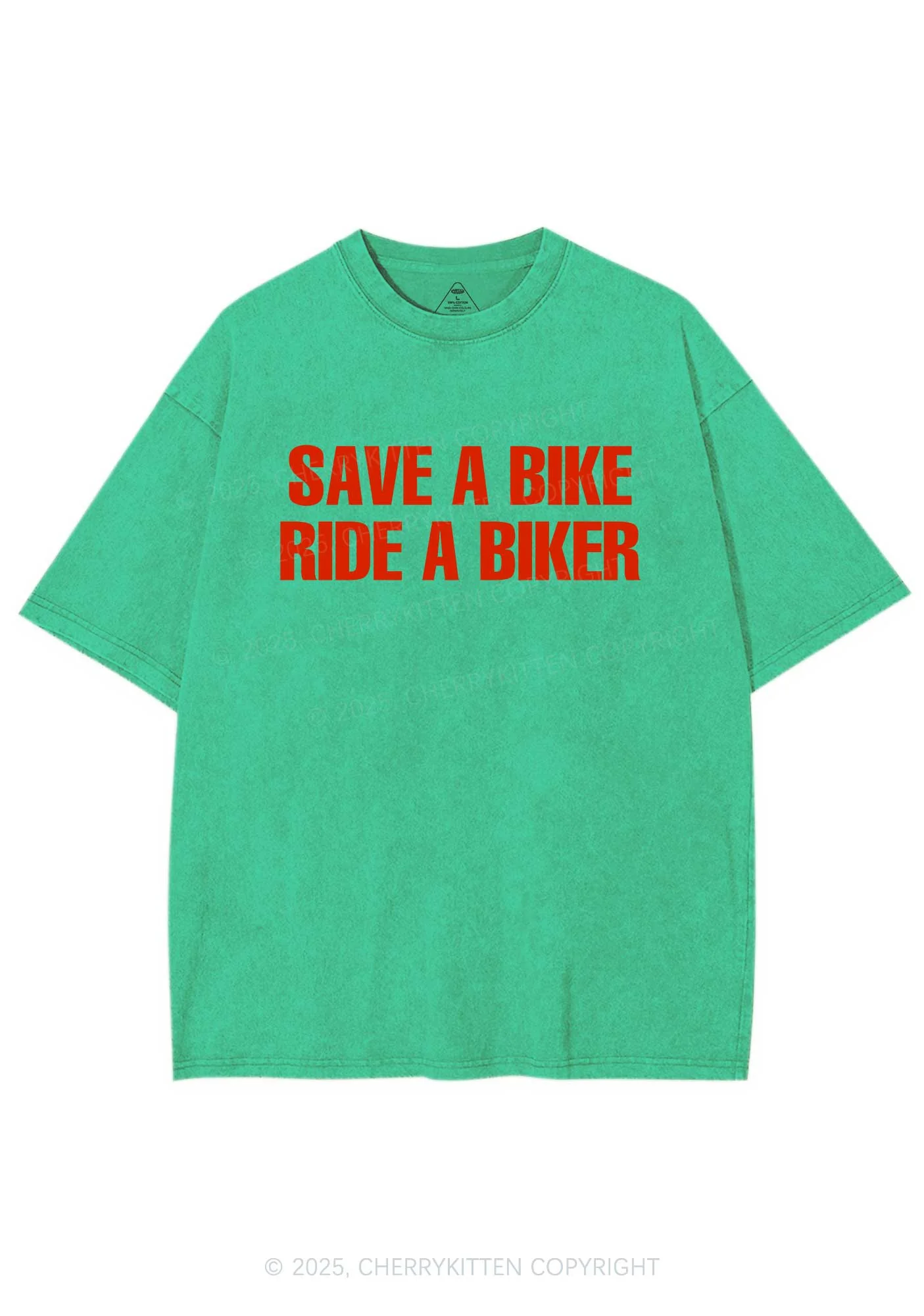 Save Bike Ride Biker Y2K Shirts Washed Tee Cherrykitten - Image 5