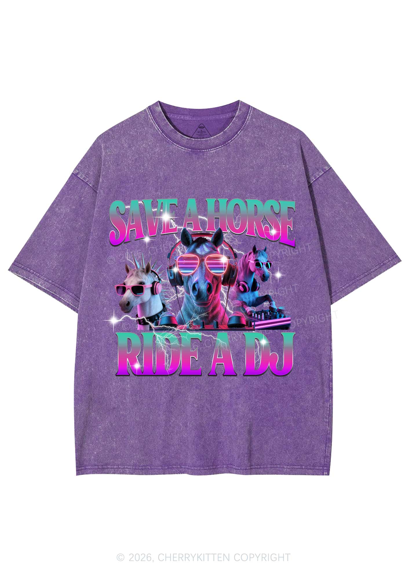 Save DJ Horse Y2K Shirts Washed Tee Cherrykitten - Image 5