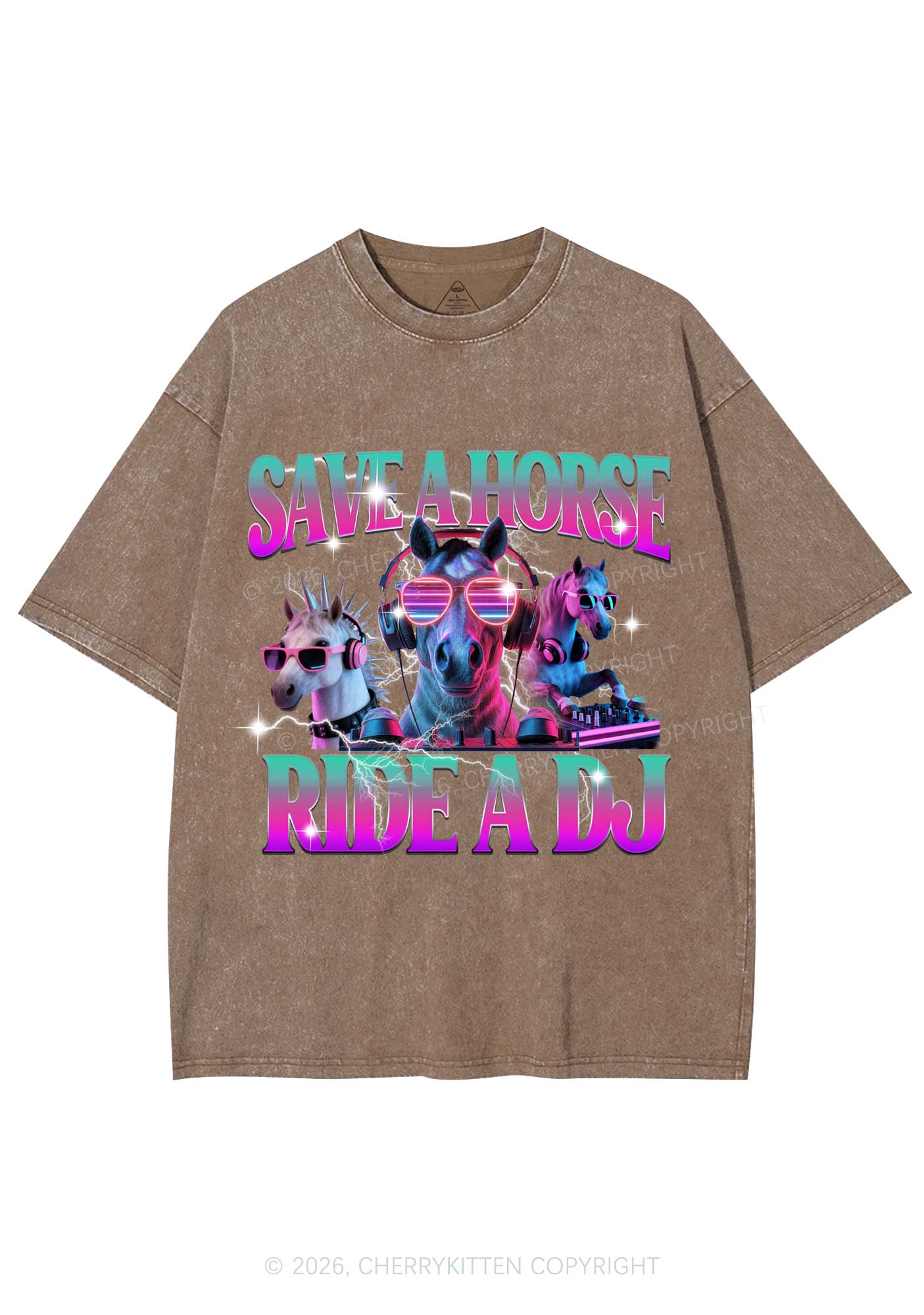 Save DJ Horse Y2K Shirts Washed Tee Cherrykitten - Image 7