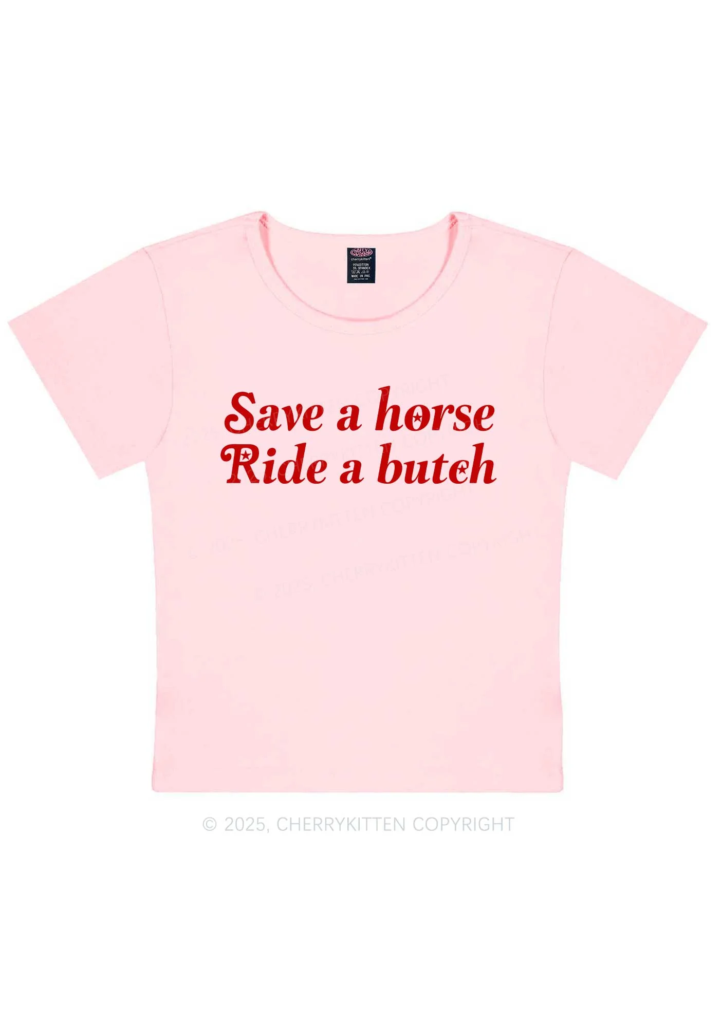 Save Horse Ride Butch Y2K Baby Tee Cherrykitten - Image 11