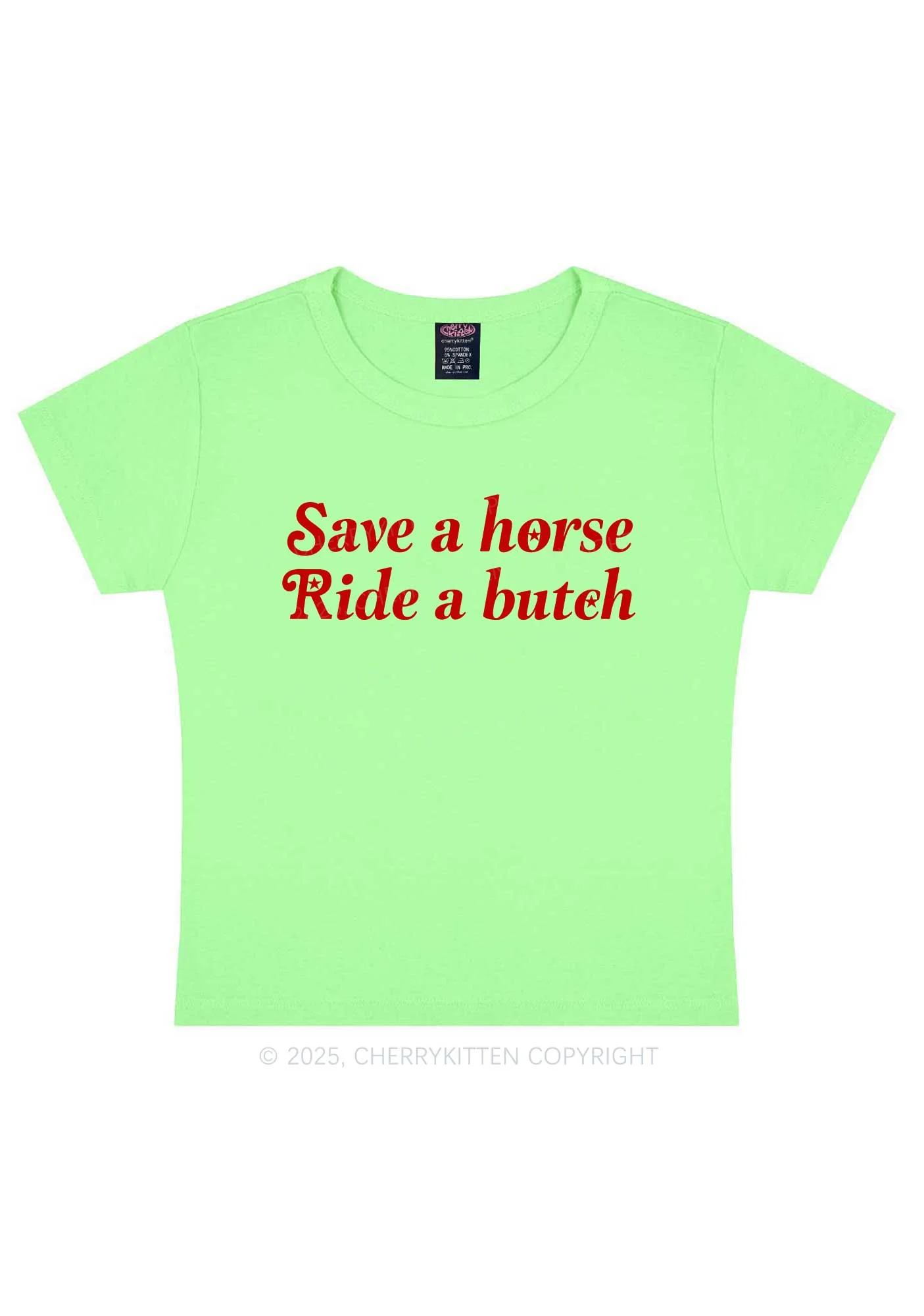Save Horse Ride Butch Y2K Baby Tee Cherrykitten - Image 12