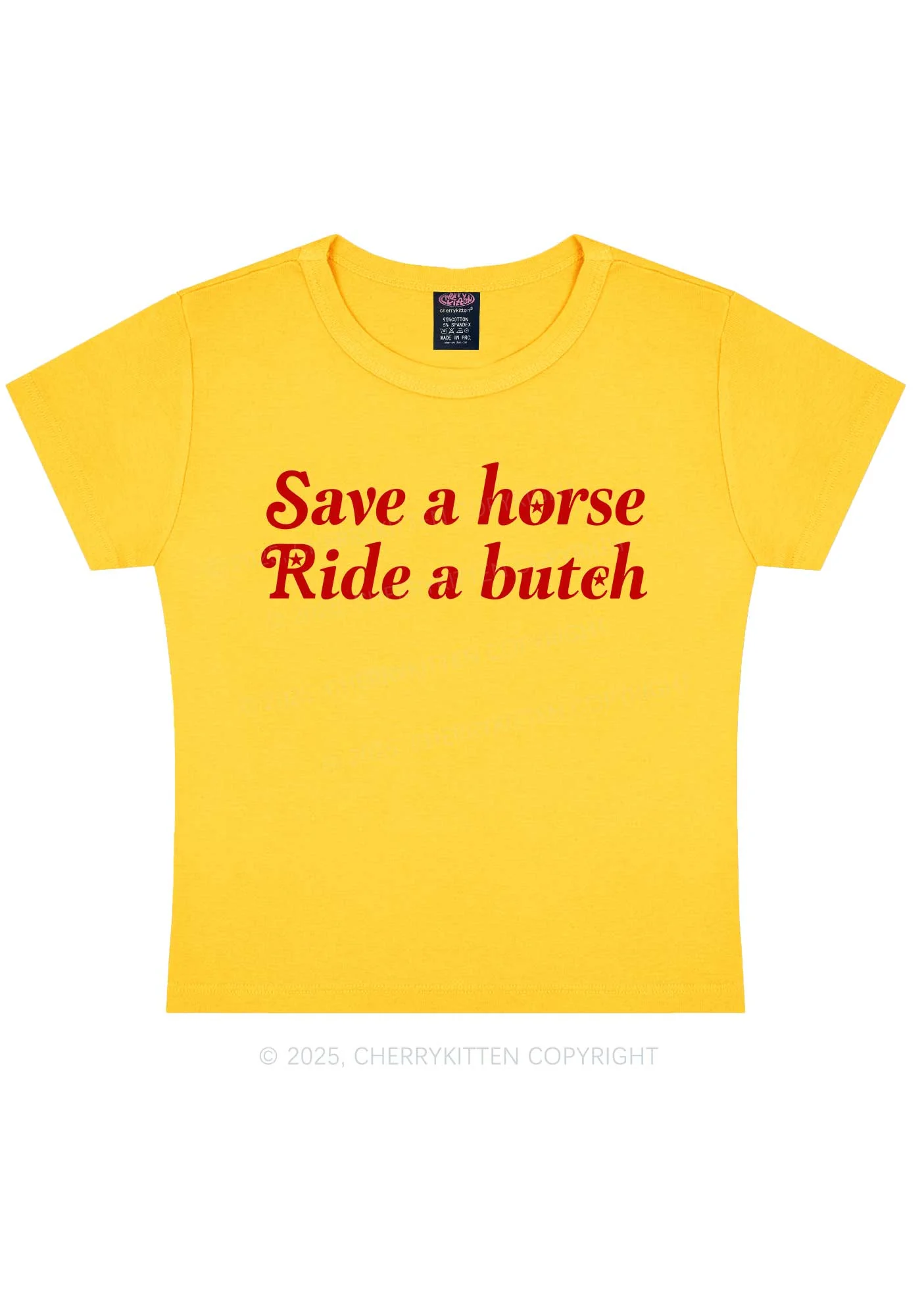 Save Horse Ride Butch Y2K Baby Tee Cherrykitten - Image 4