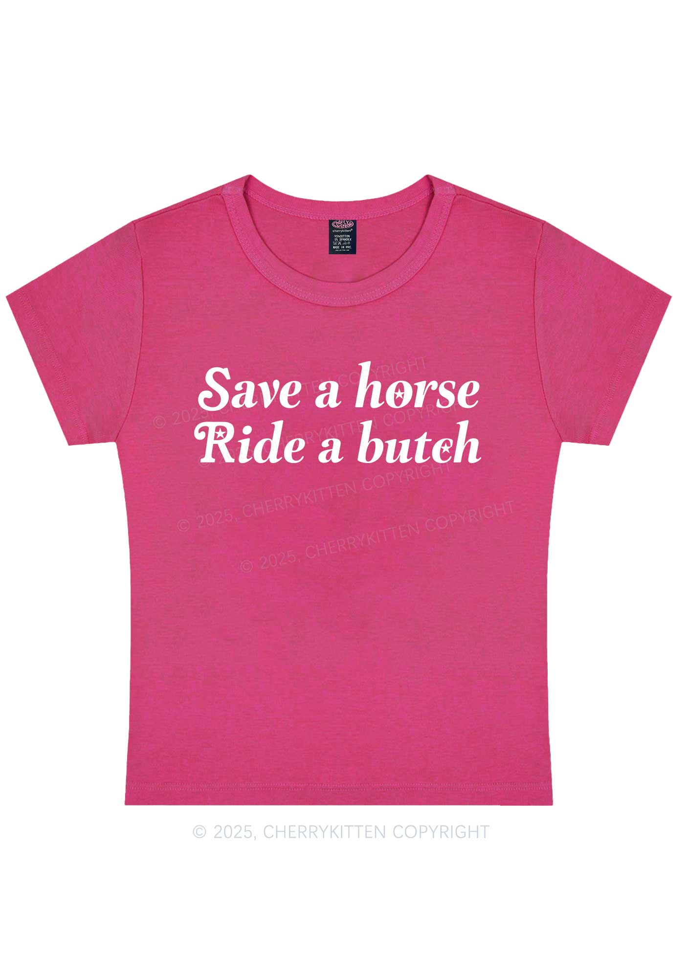 Save Horse Ride Butch Y2K Baby Tee Cherrykitten - Image 7