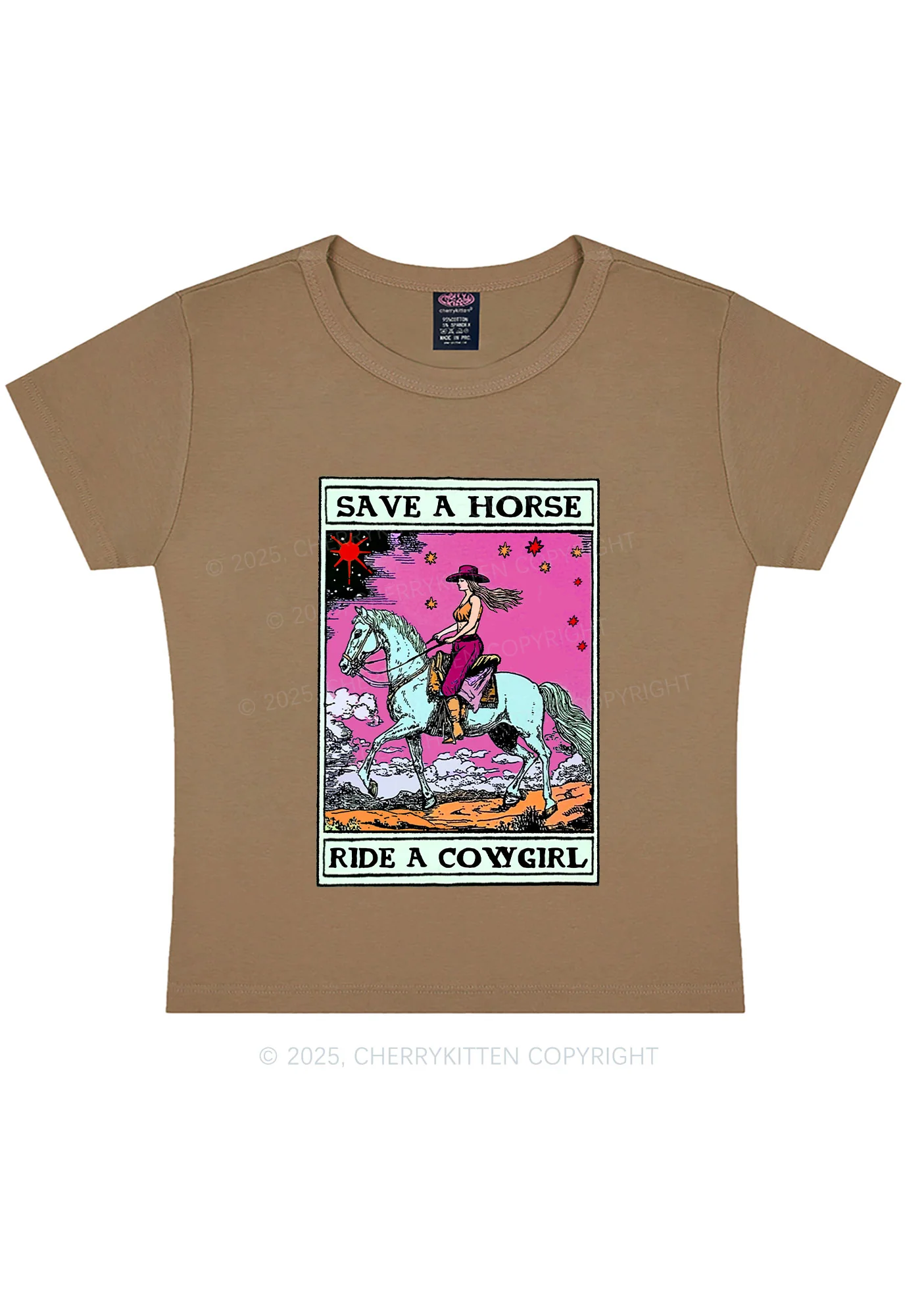 Save Horse Ride Cowgirl Pride Y2K Baby Tee Cherrykitten - Image 11