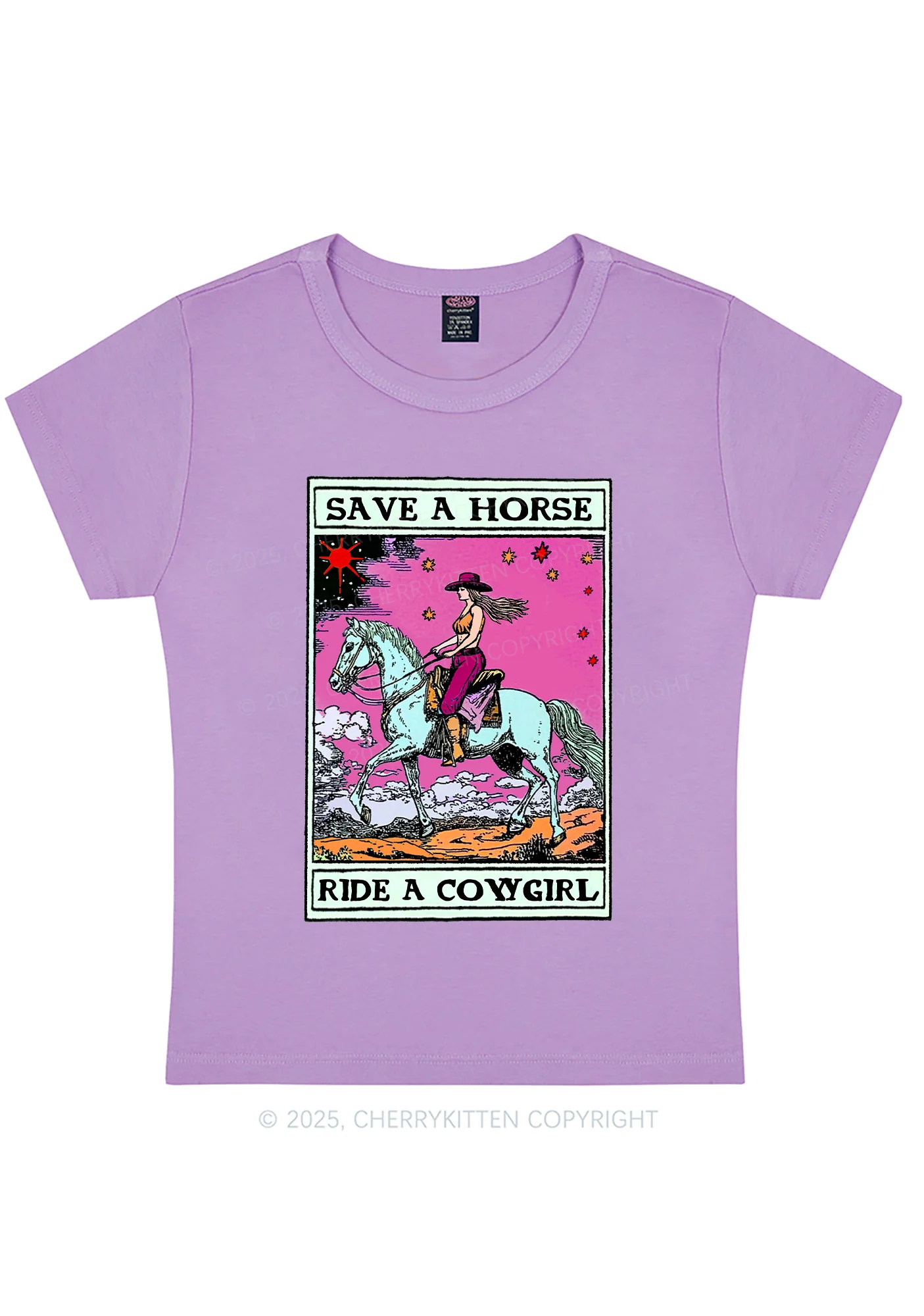 Save Horse Ride Cowgirl Pride Y2K Baby Tee Cherrykitten - Image 5
