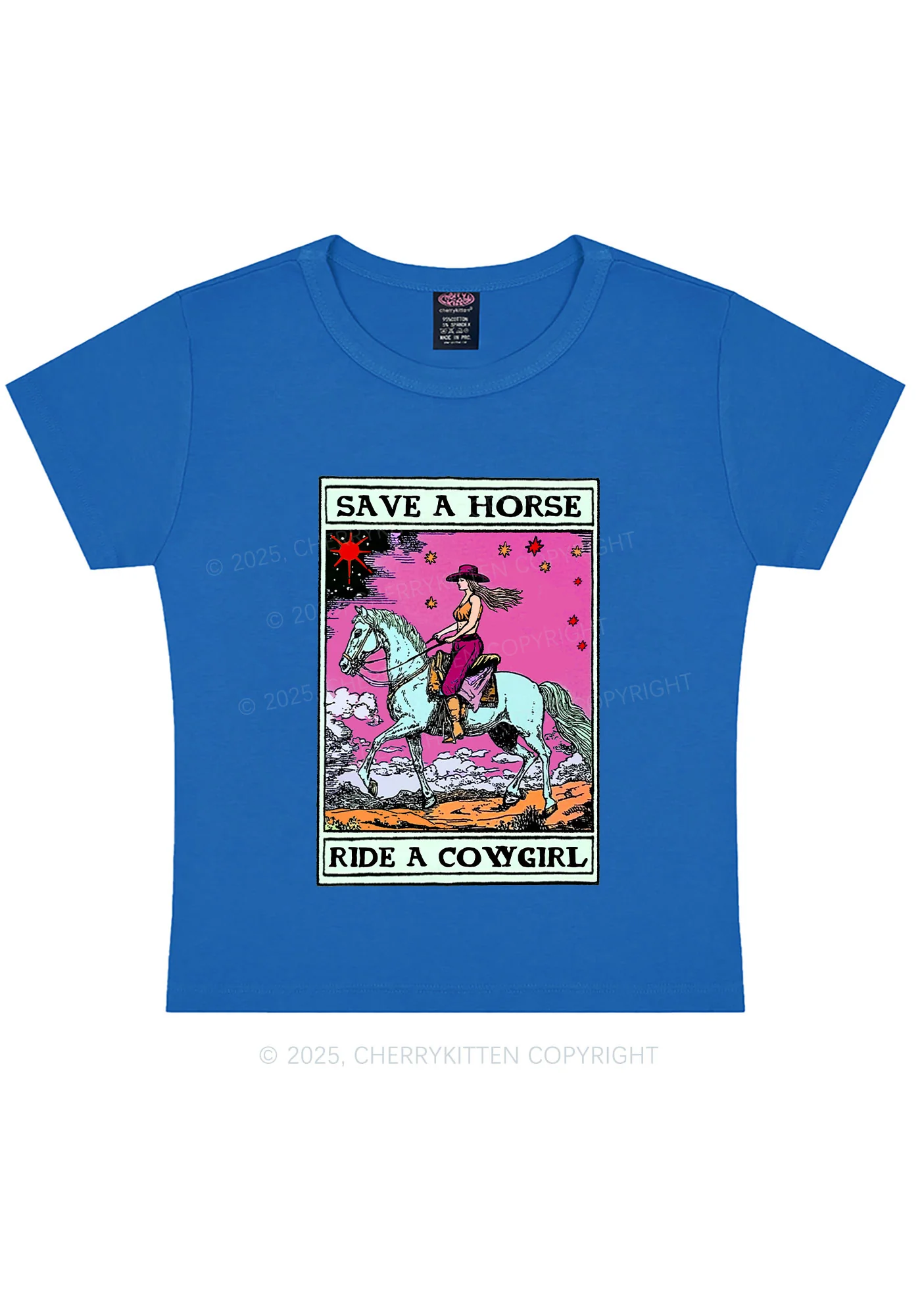 Save Horse Ride Cowgirl Pride Y2K Baby Tee Cherrykitten - Image 7