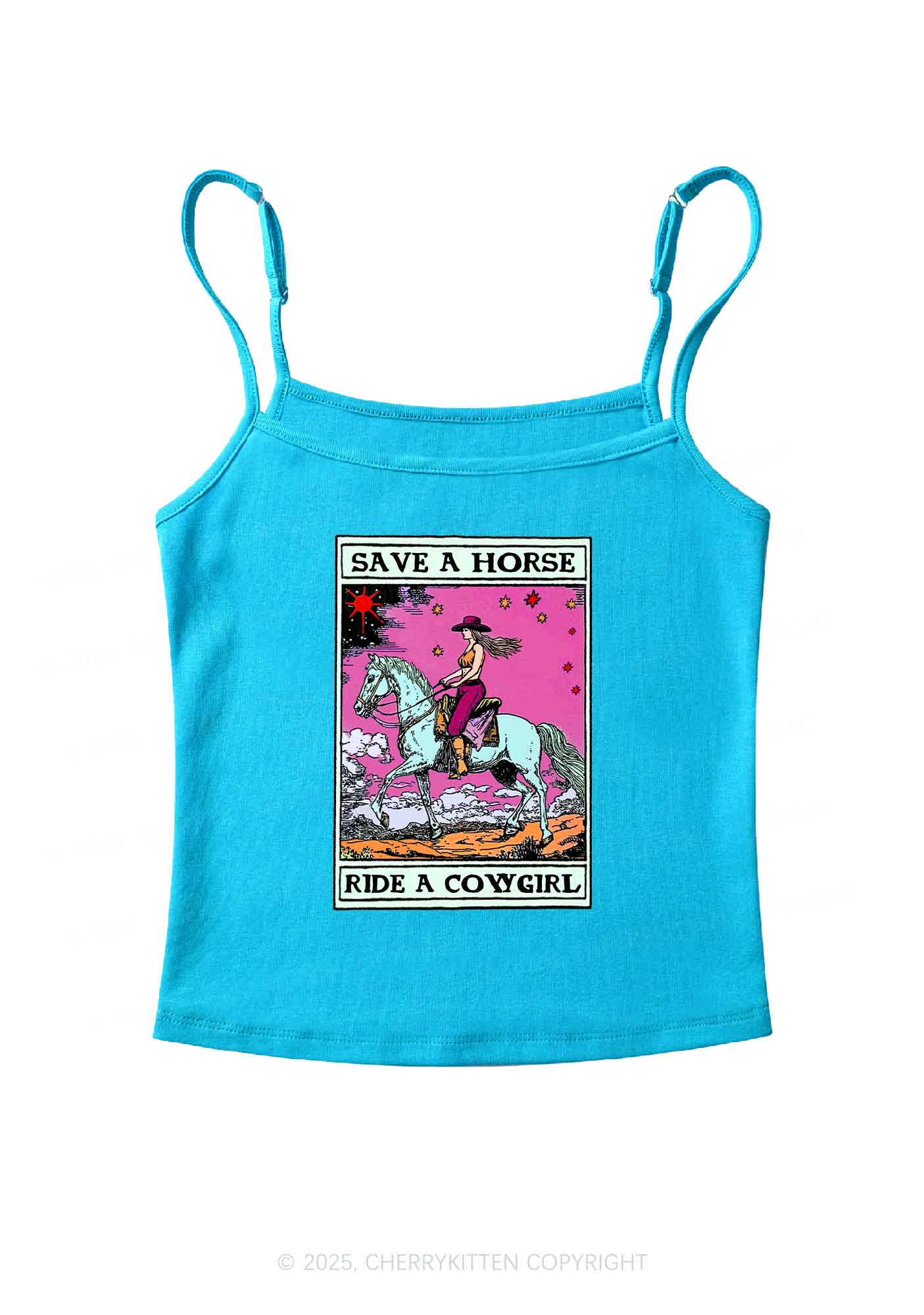 Save Horse Ride Cowgirl Pride Y2K Spaghetti Strap Cami Cherrykitten - Image 6