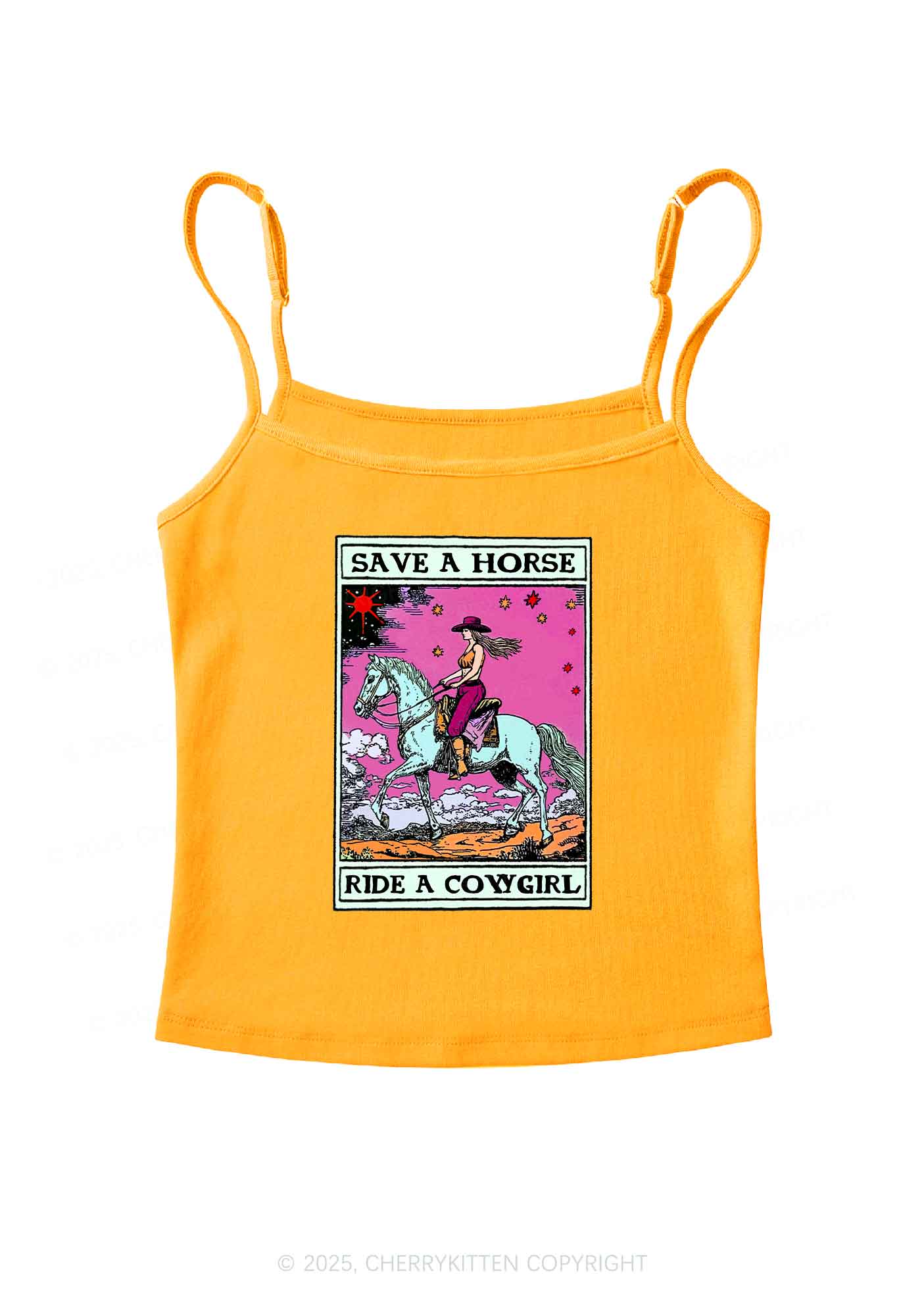 Save Horse Ride Cowgirl Pride Y2K Spaghetti Strap Cami Cherrykitten - Image 7