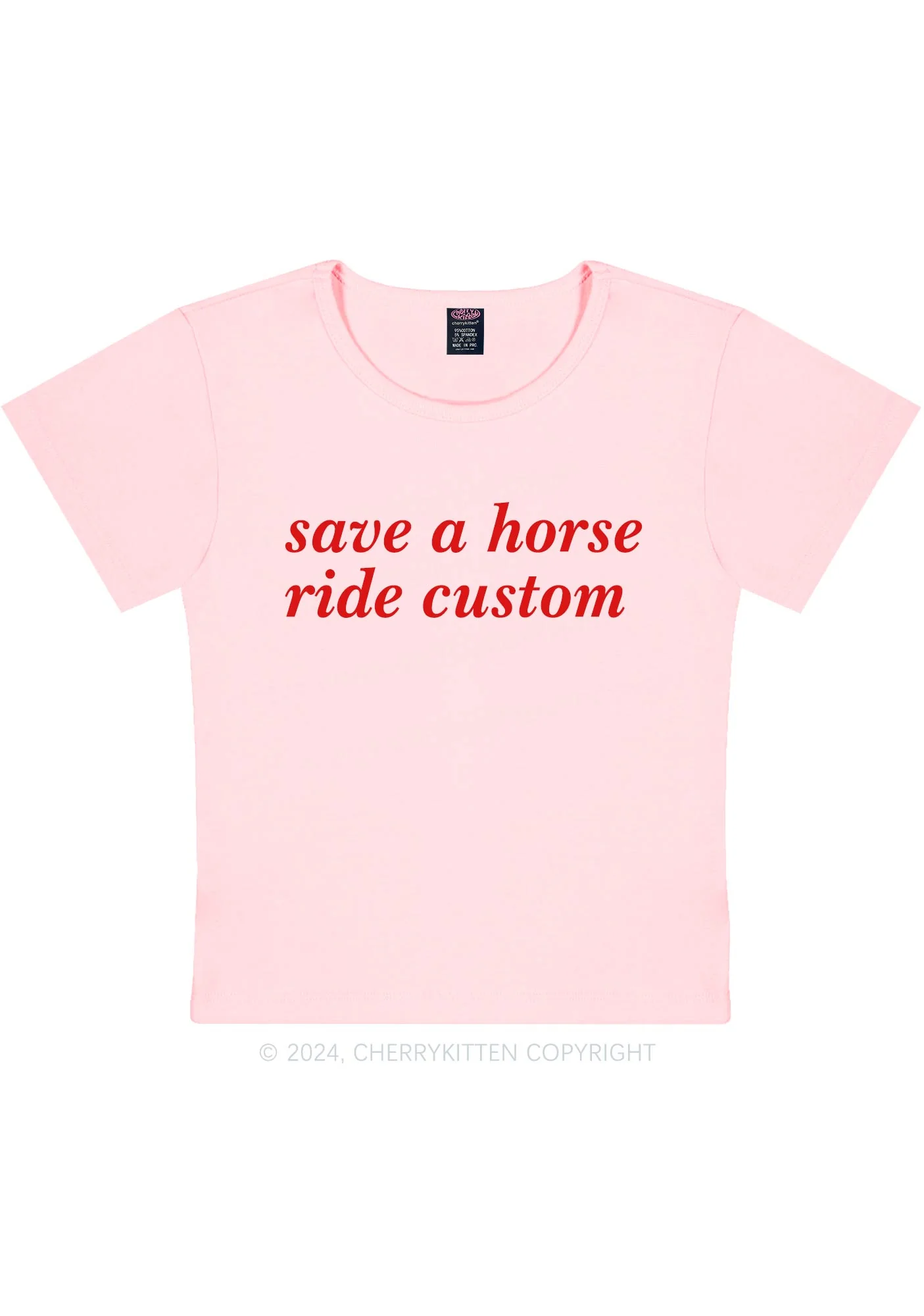 Save Horse Ride Custom Y2K Baby Tee Cherrykitten - Image 10