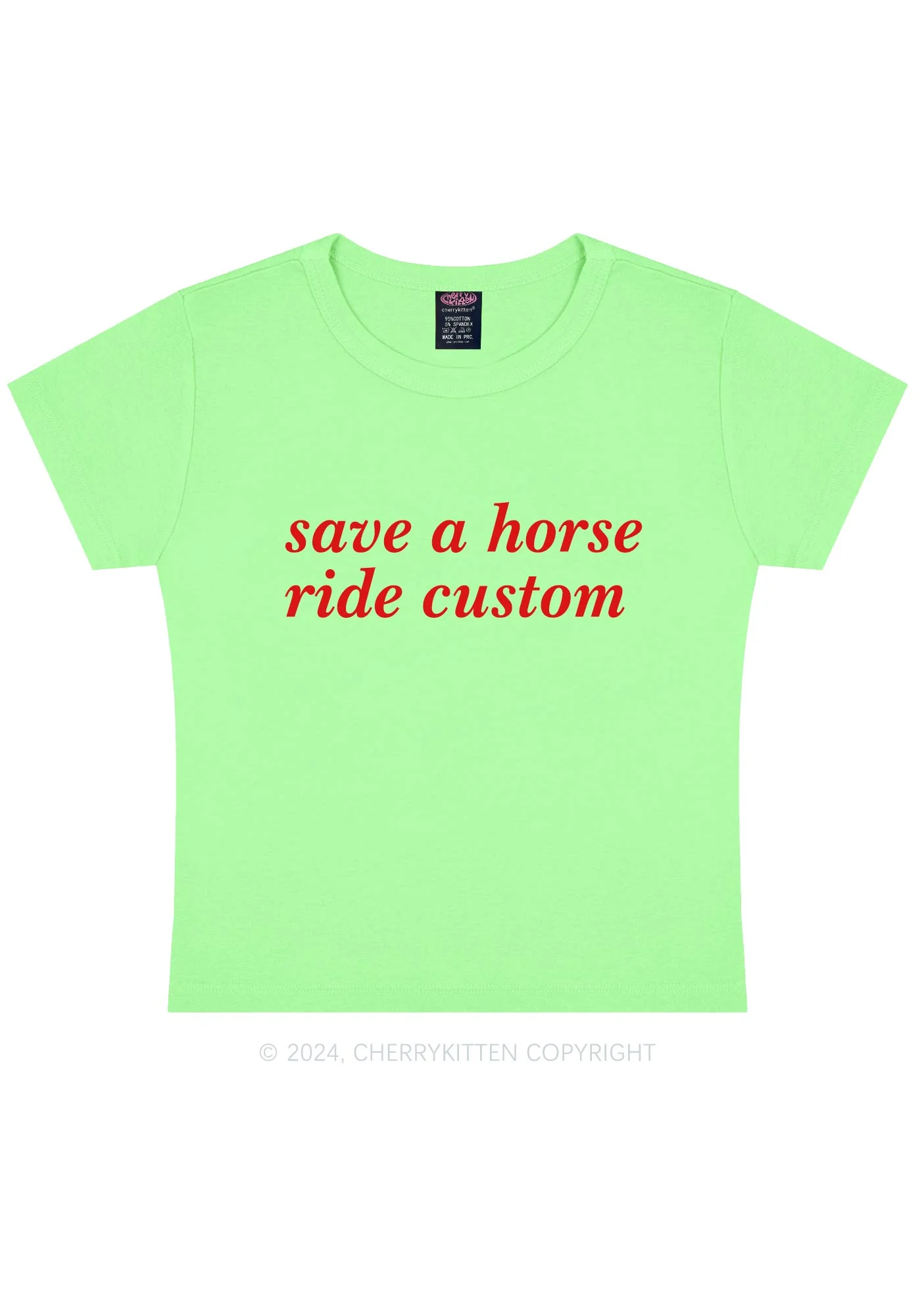 Save Horse Ride Custom Y2K Baby Tee Cherrykitten - Image 11