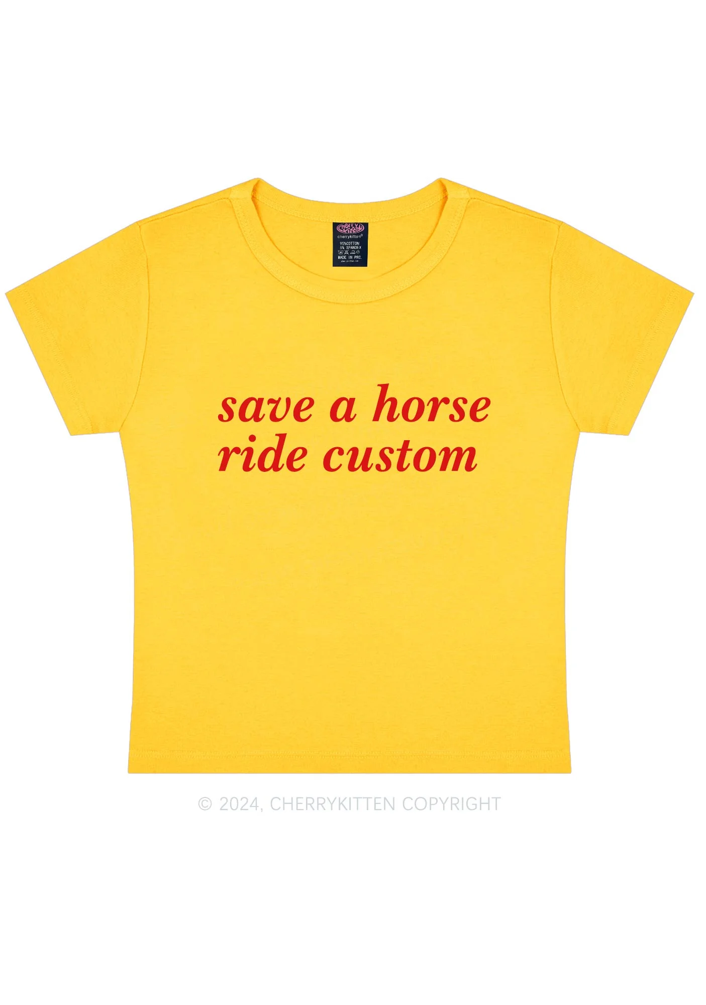 Save Horse Ride Custom Y2K Baby Tee Cherrykitten - Image 3
