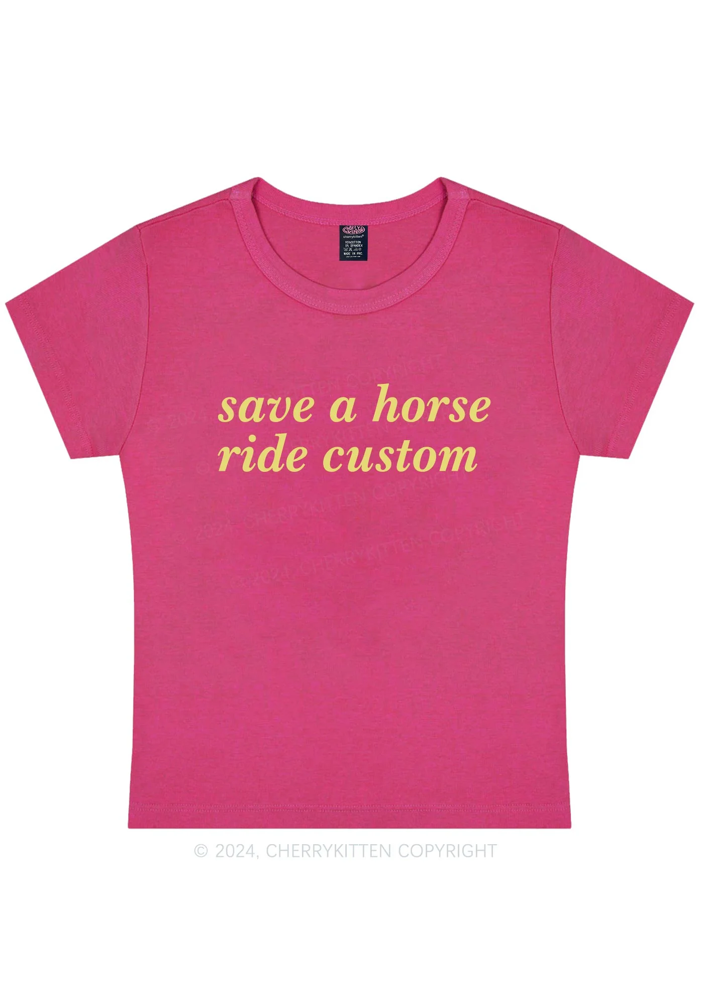 Save Horse Ride Custom Y2K Baby Tee Cherrykitten - Image 7