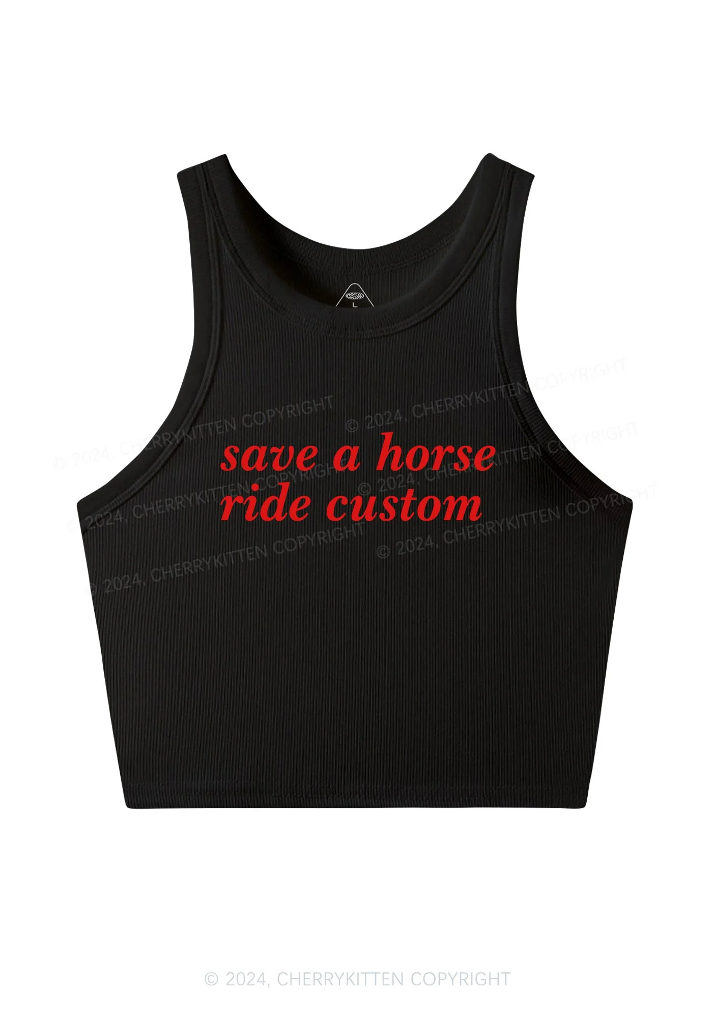 Save Horse Ride Custom Y2K Crop Tank Top Cherrykitten - Image 3
