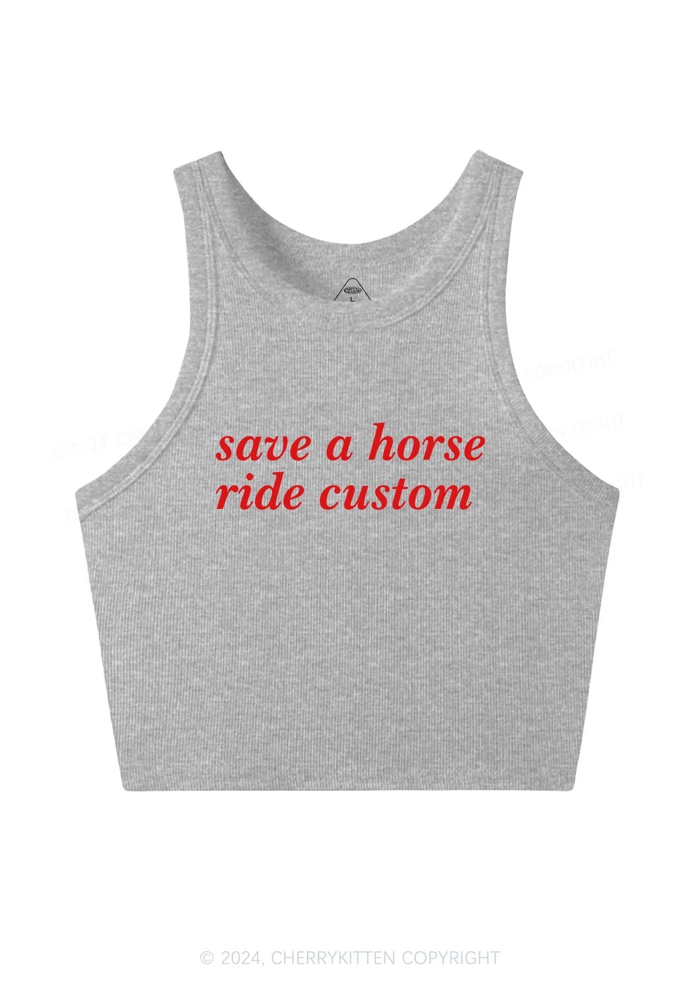 Save Horse Ride Custom Y2K Crop Tank Top Cherrykitten - Image 4