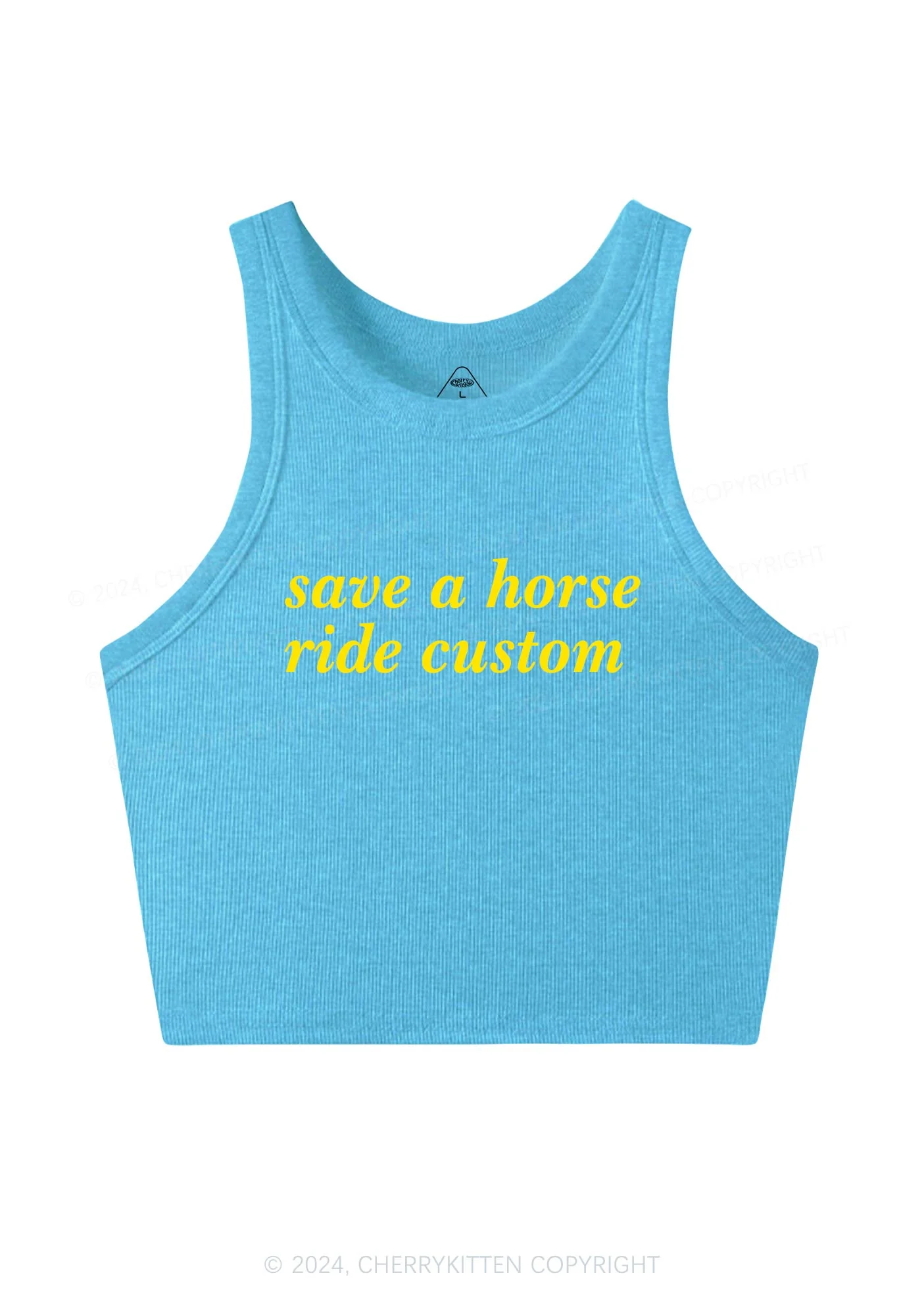 Save Horse Ride Custom Y2K Crop Tank Top Cherrykitten - Image 5