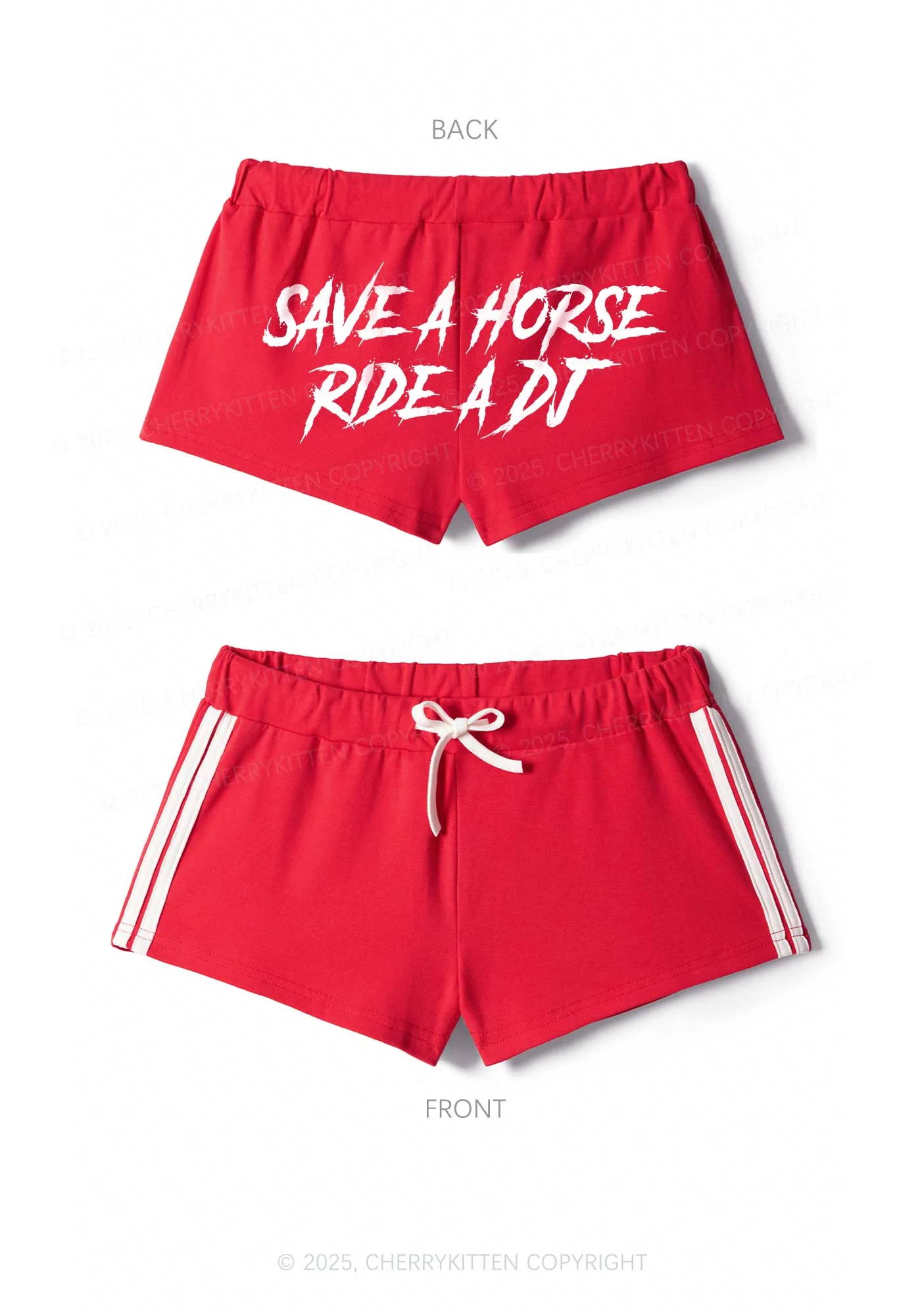 Save Horse Ride DJ Y2K Drawstring Mini Shorts Cherrykitten - Image 3